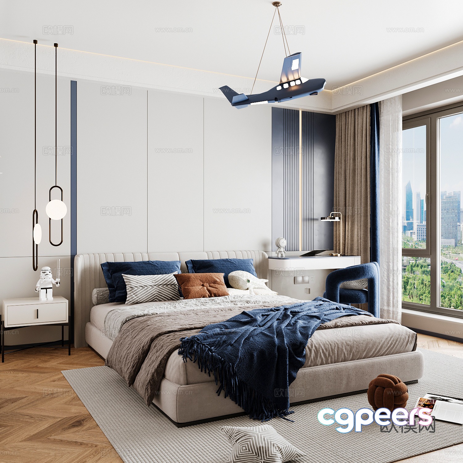 Modern children’s room boy’s room 3d model Modern children’s room boy’s room 3d model