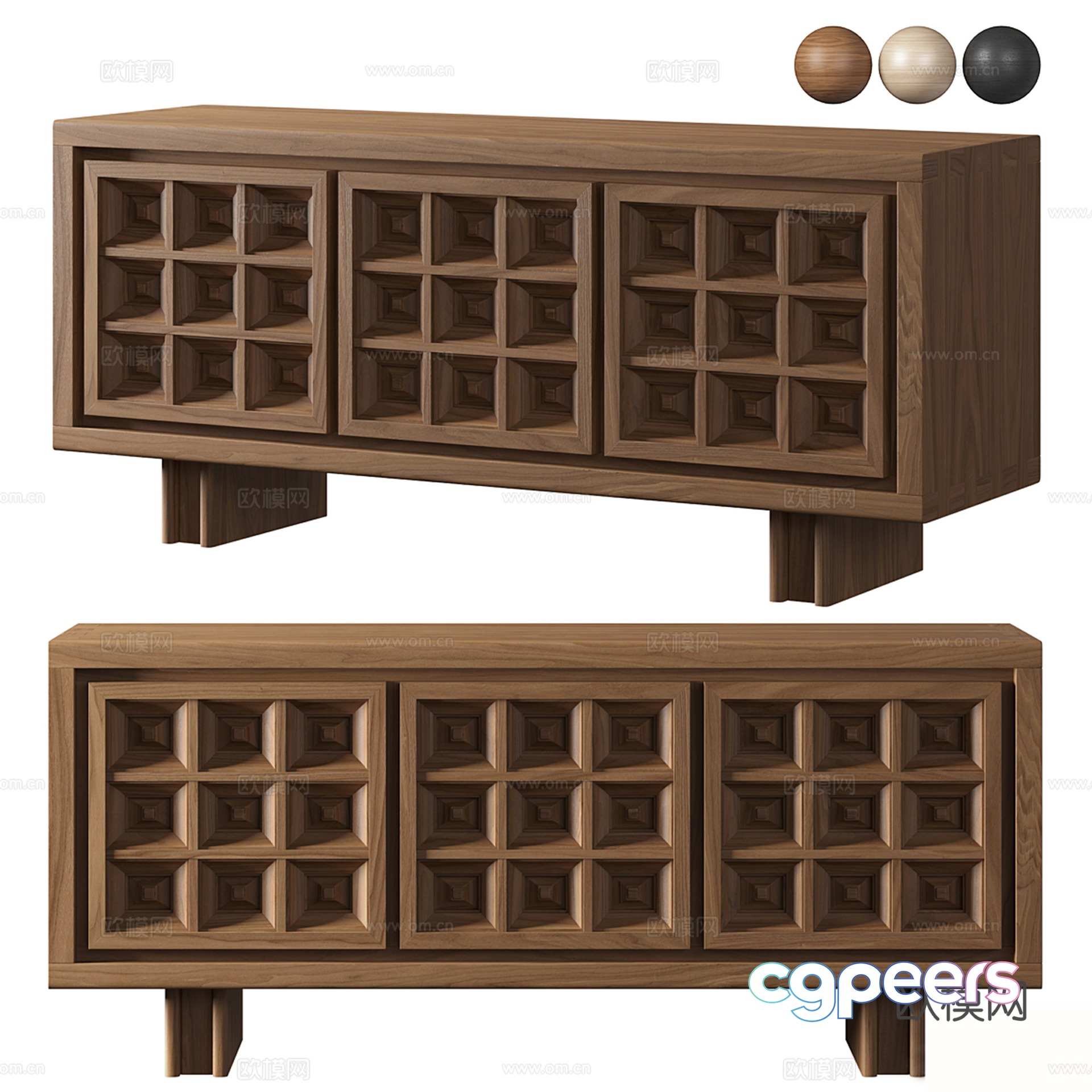 Middle-aged TV cabinet 3D model Middle-aged TV cabinet 3D model