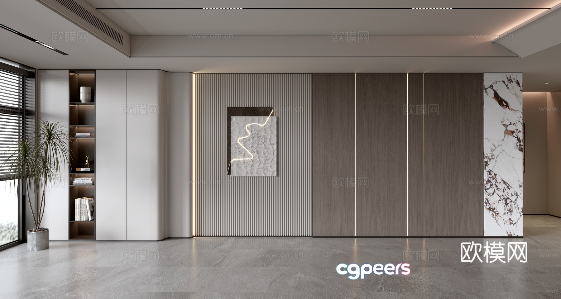 Modern sofa background wall 3d model Modern sofa background wall 3d model