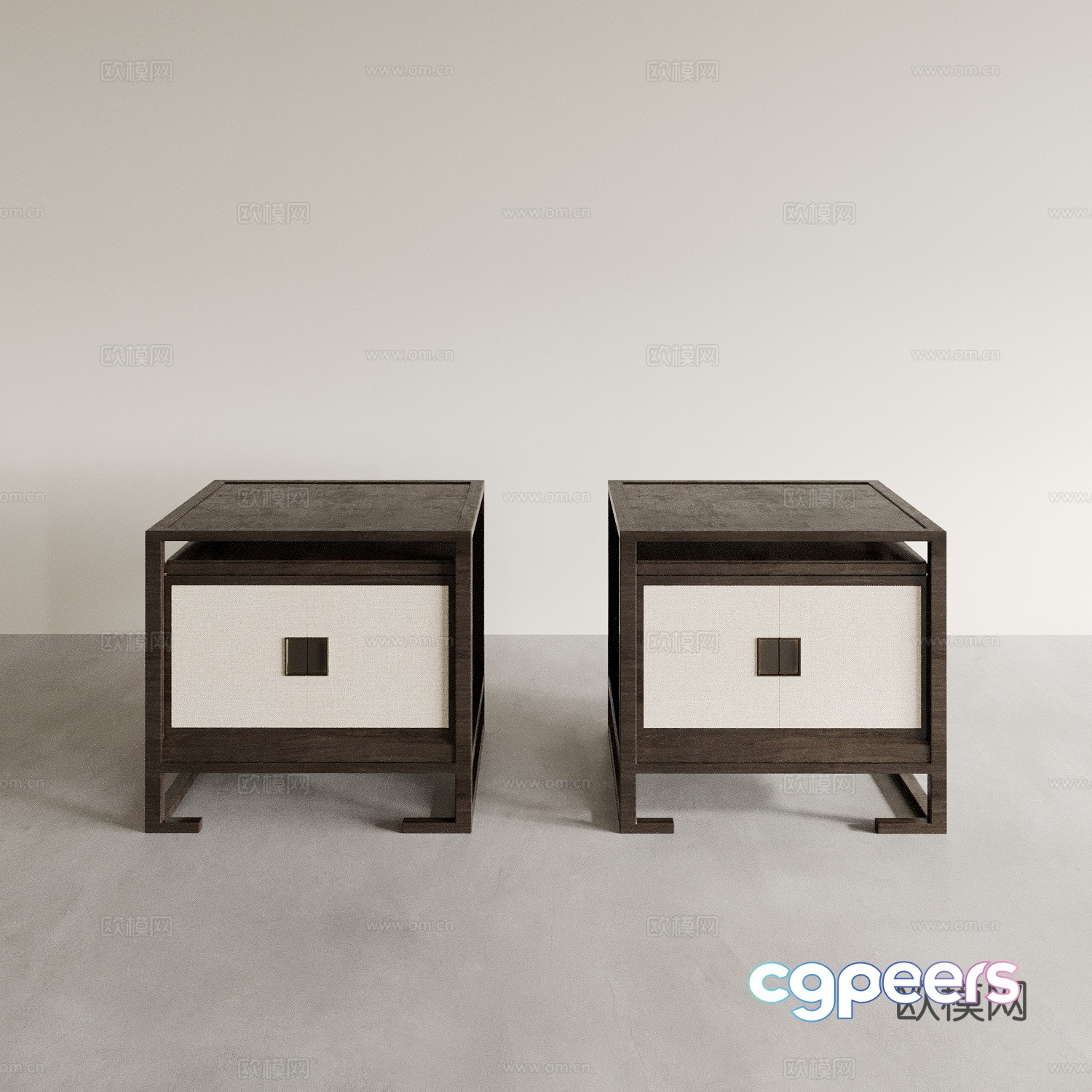 New Chinese bedside table 3D model New Chinese bedside table 3D model