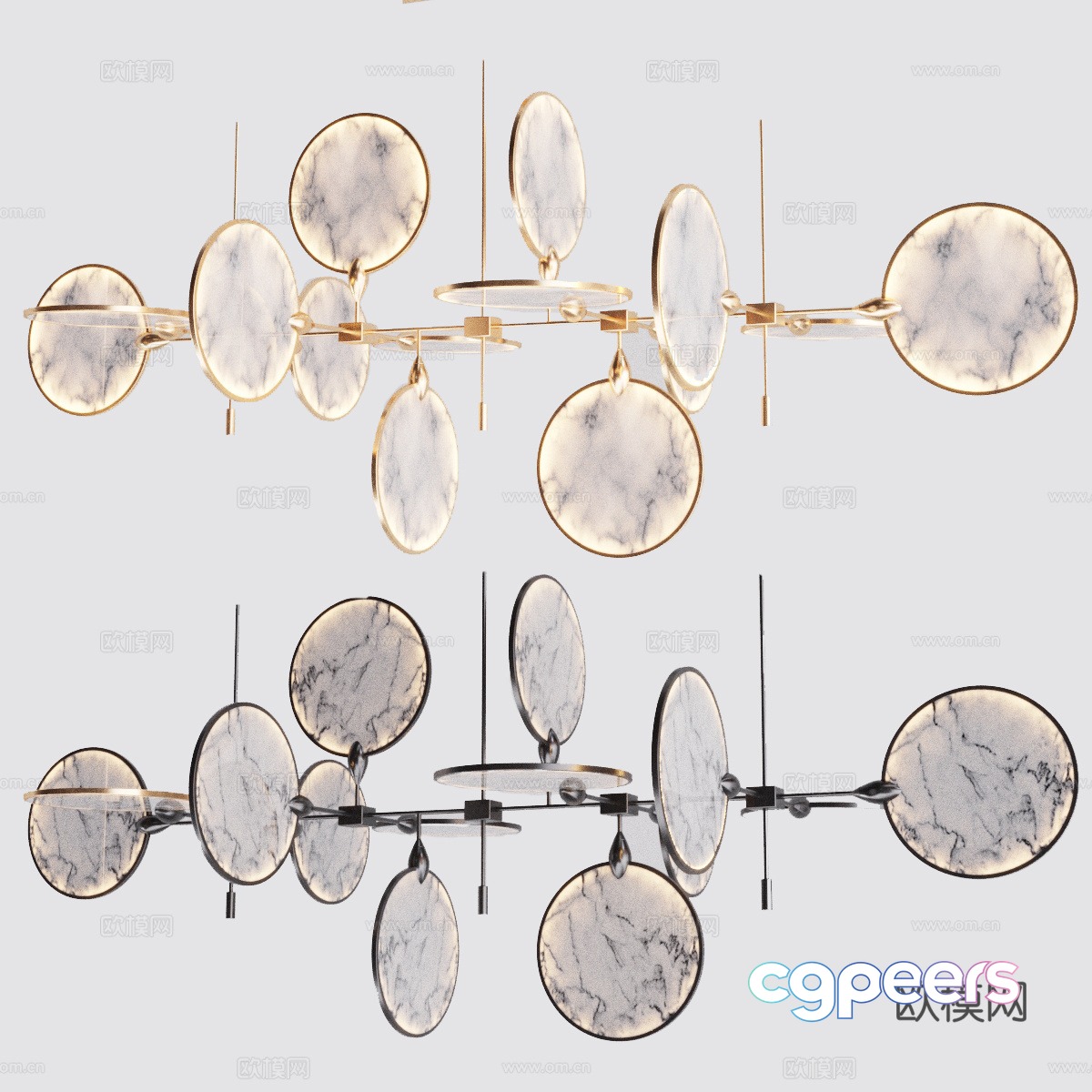 New Chinese marble Craft chandelier 3D model New Chinese marble Craft chandelier 3D model