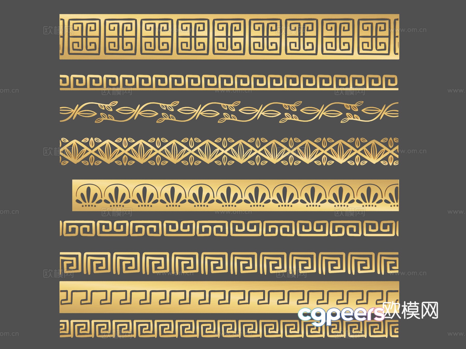 Chinese border pattern corner corner flower ruyi pattern lace 3d model Chinese border pattern corner corner flower ruyi pattern lace 3d model