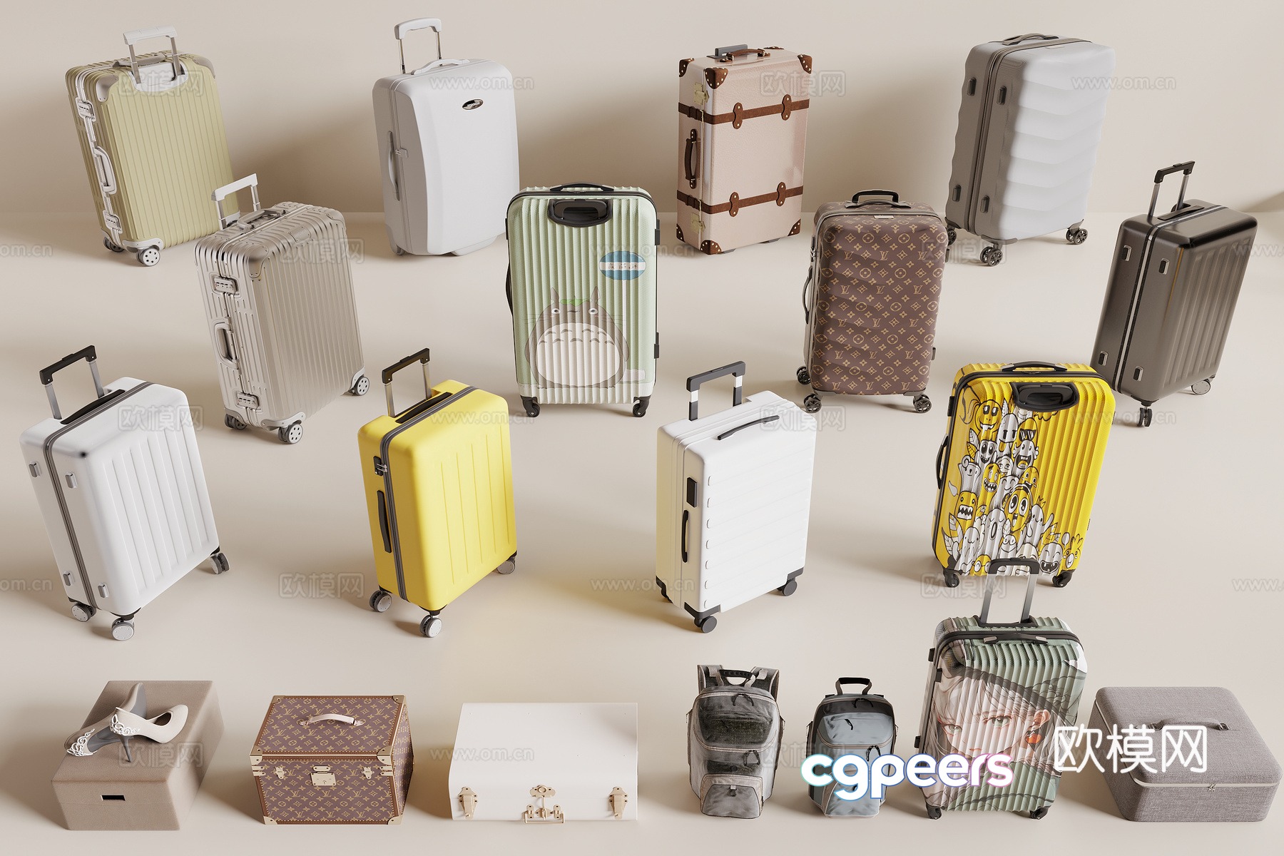 Modern suitcase luggage bags suitcase 3d model Modern suitcase luggage bags suitcase 3d model