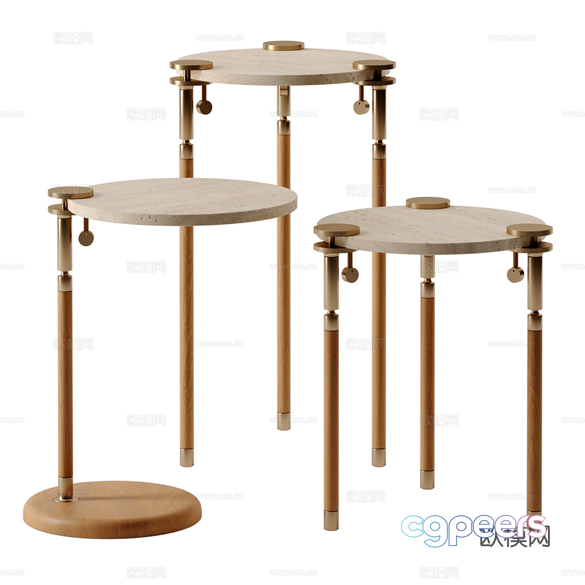 Light luxury side table round table angle table 3D model Light luxury side table round table angle table 3D model