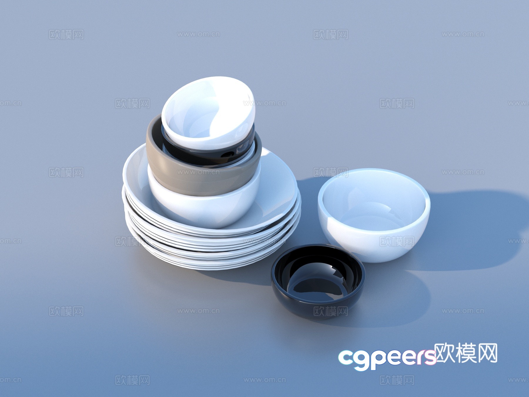 plate spoon bowl tableware kitchen utensils 3d model plate spoon bowl tableware kitchen utensils 3d model