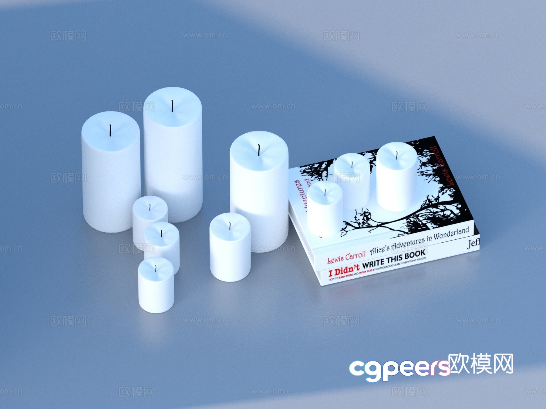 Candle Book Book Desktop Furniture 3D Model Candle Book Book Desktop Furniture 3D Model