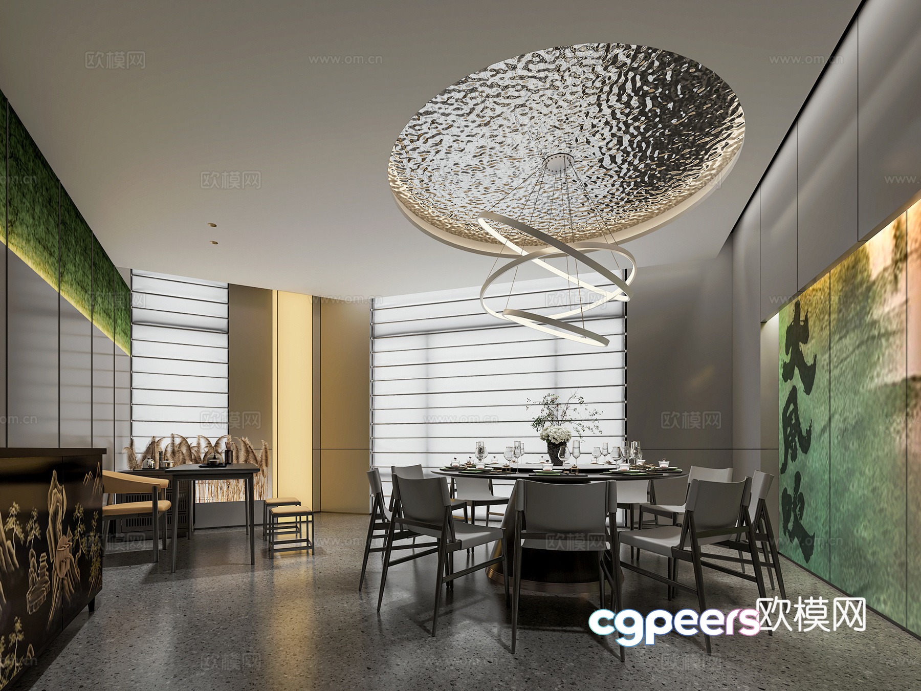 Modern dining room private room 3d model Modern dining room private room 3d model