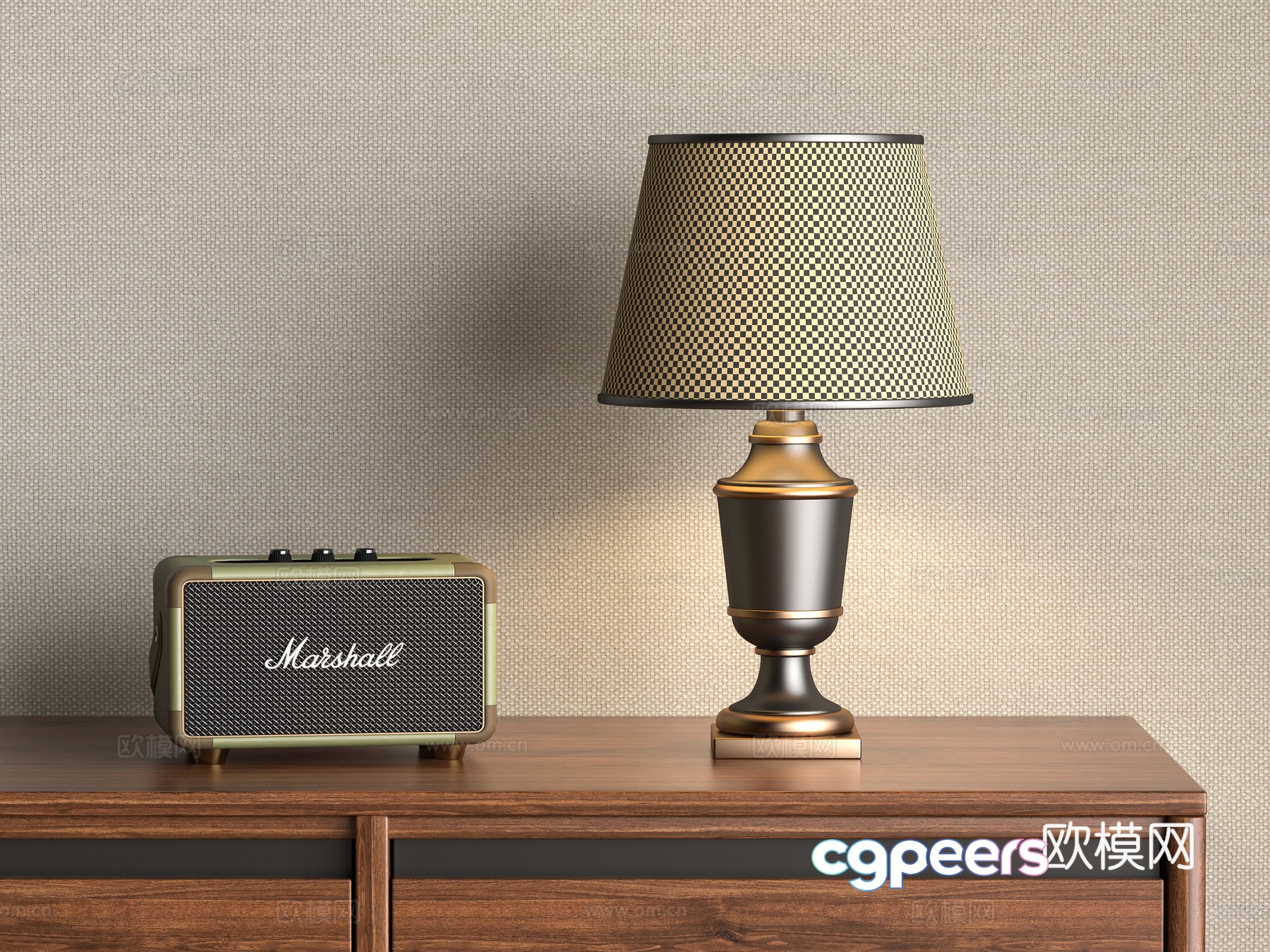American table lamp 3D model American table lamp 3D model