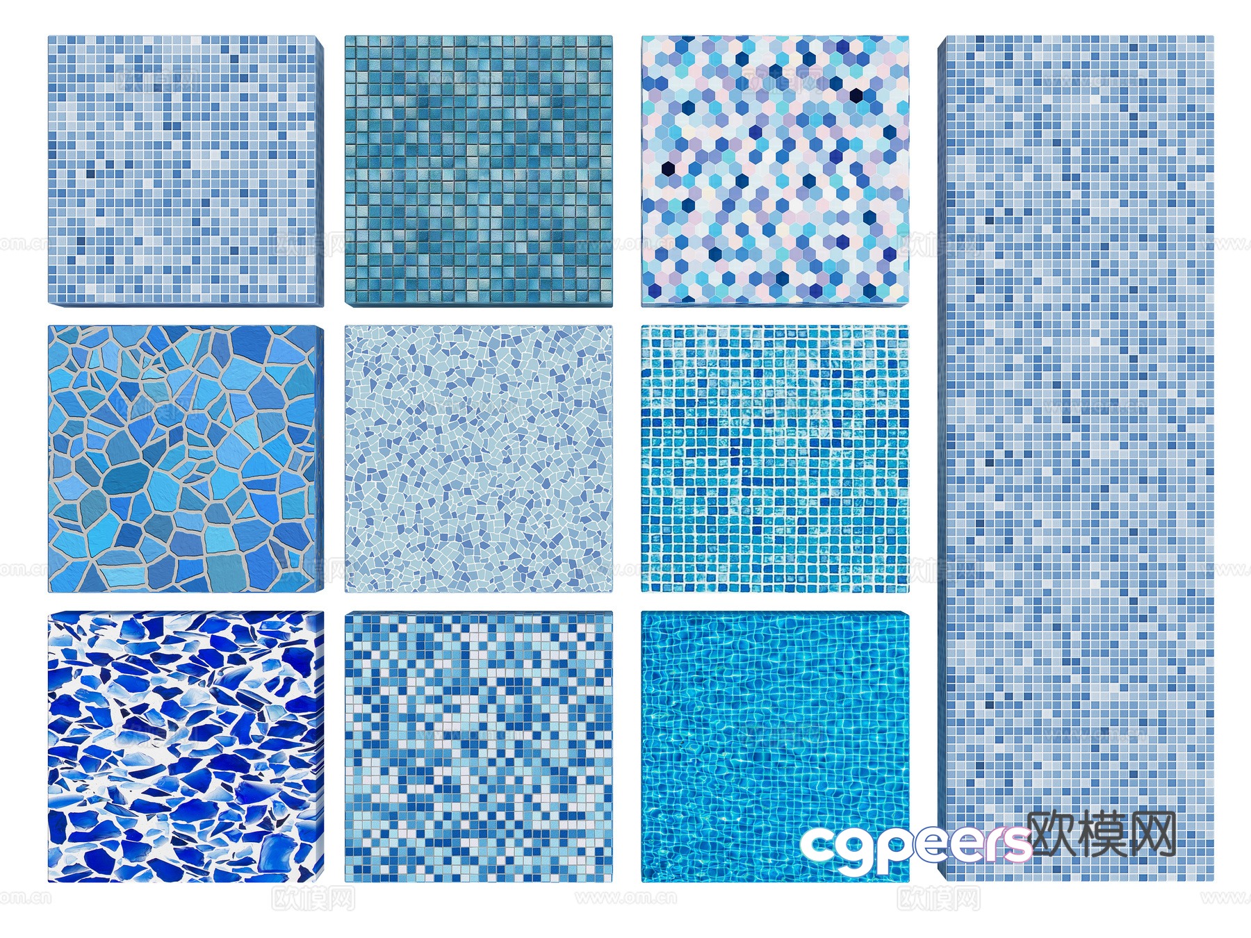 Mosaic tiles Floor tiles 3d model Mosaic tiles Floor tiles 3d model