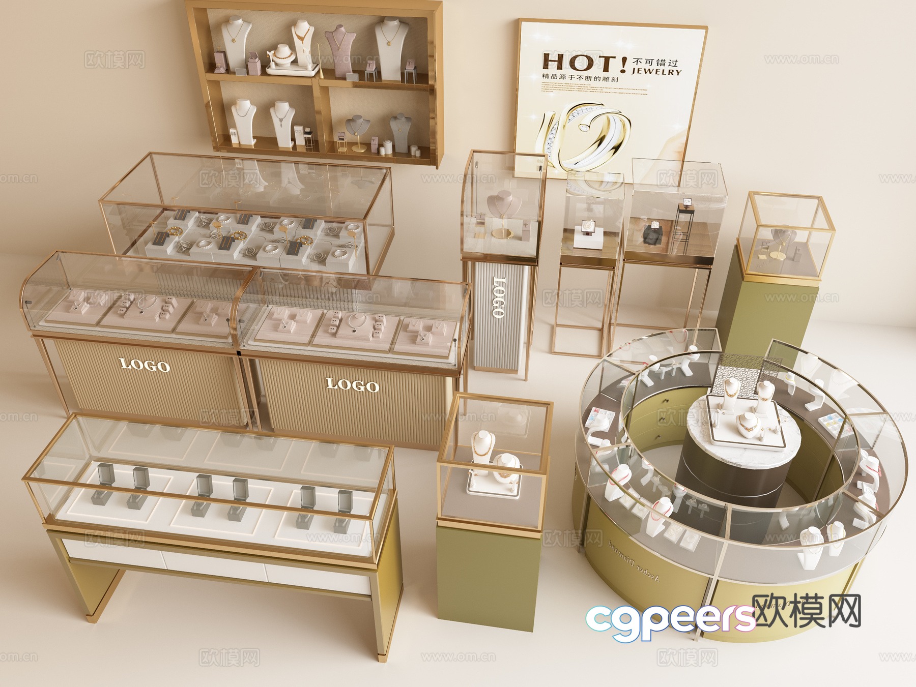 Modern jewelry booth Business exhibition counter Jewelry counter Jewelry cabinet 3d model Modern jewelry booth Business exhibition counter Jewelry counter Jewelry cabinet 3d model