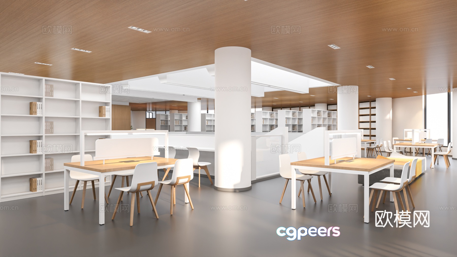 Modern library 3d model Modern library 3d model