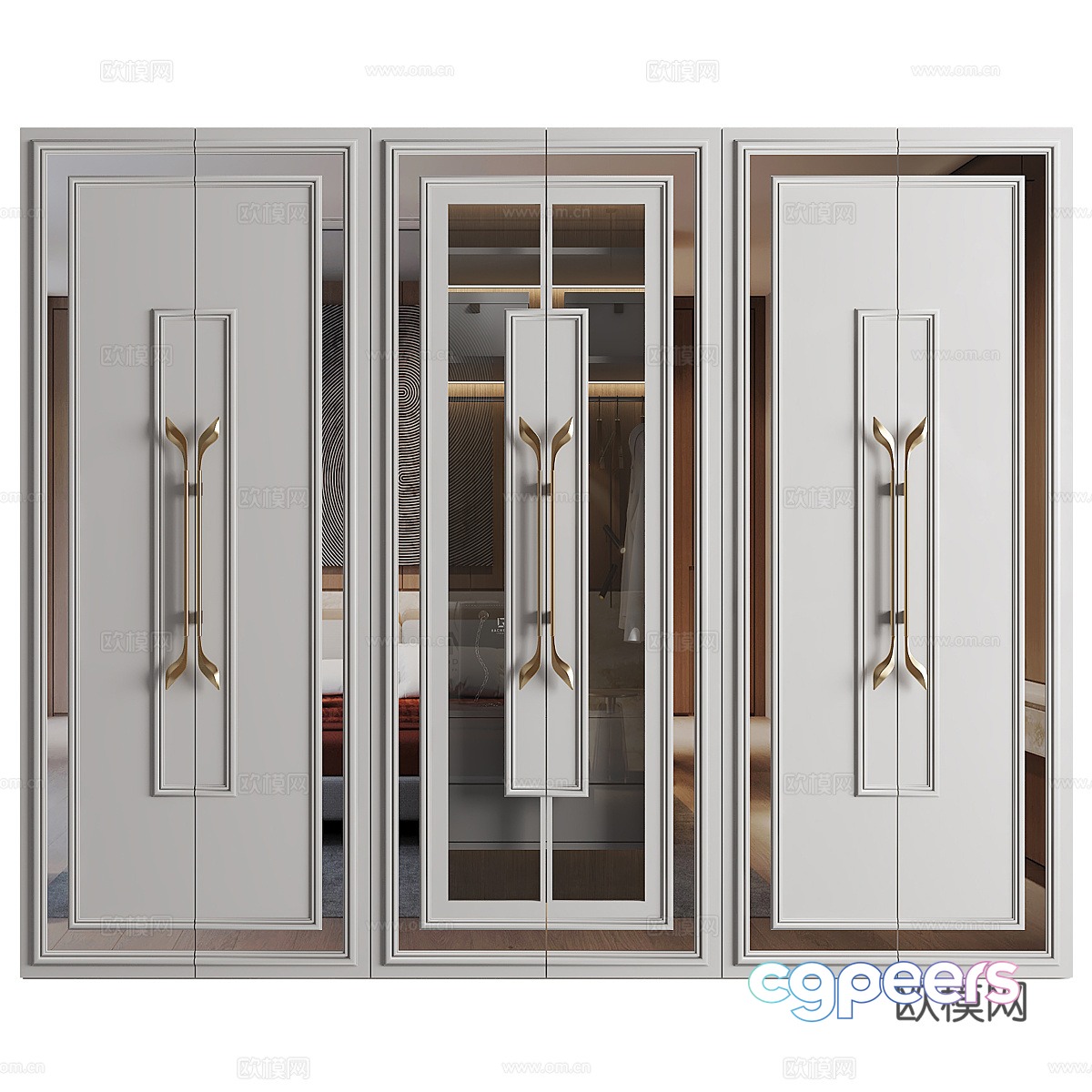 Neoclassical light luxury wardrobe 3D model Neoclassical light luxury wardrobe 3D model