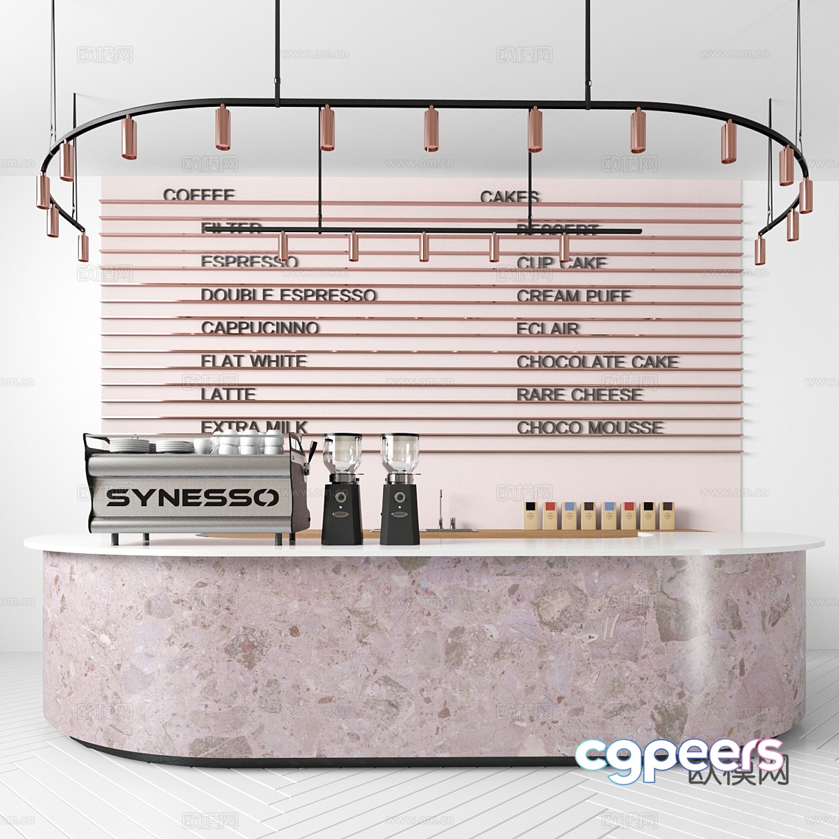 Cream Feng Shui Bar Coffee Bar 3D Model Cream Feng Shui Bar Coffee Bar 3D Model