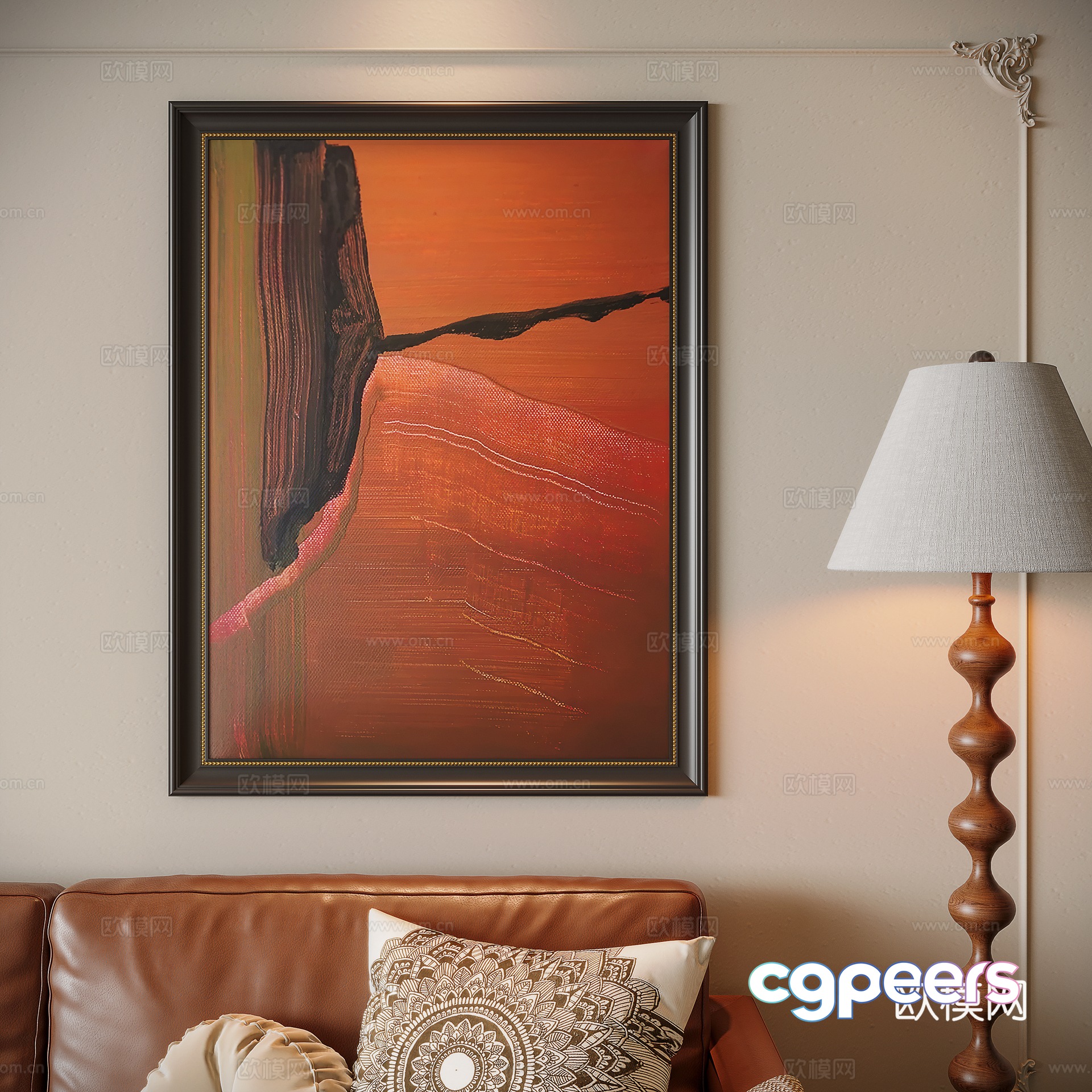 French retro hanging painting 3d model French retro hanging painting 3d model