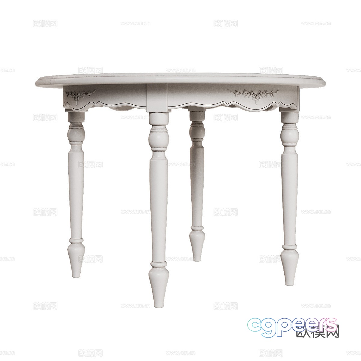 Simple European side table 3D model Simple European side table 3D model