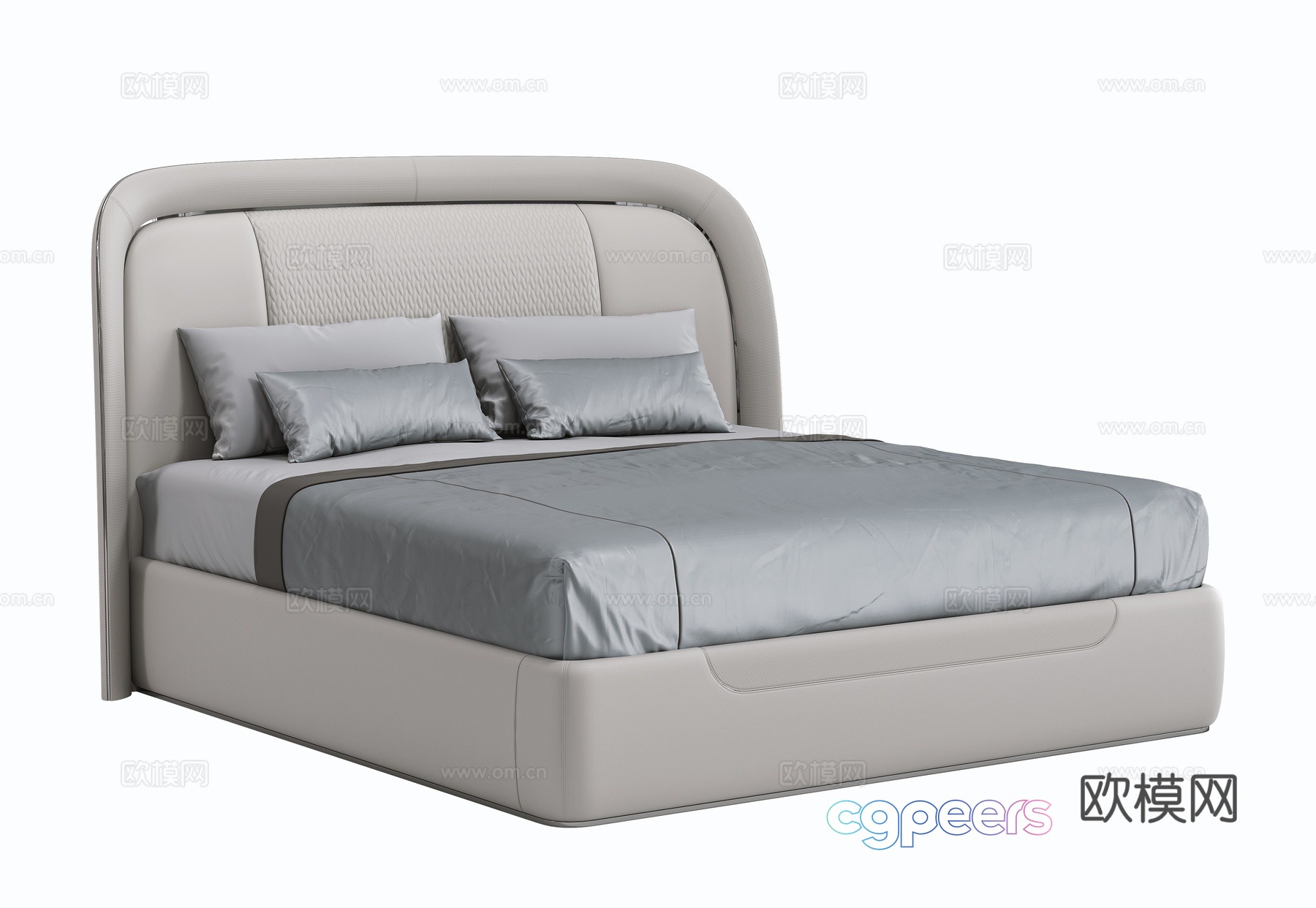 Modern simple double bed 3d model Modern simple double bed 3d model