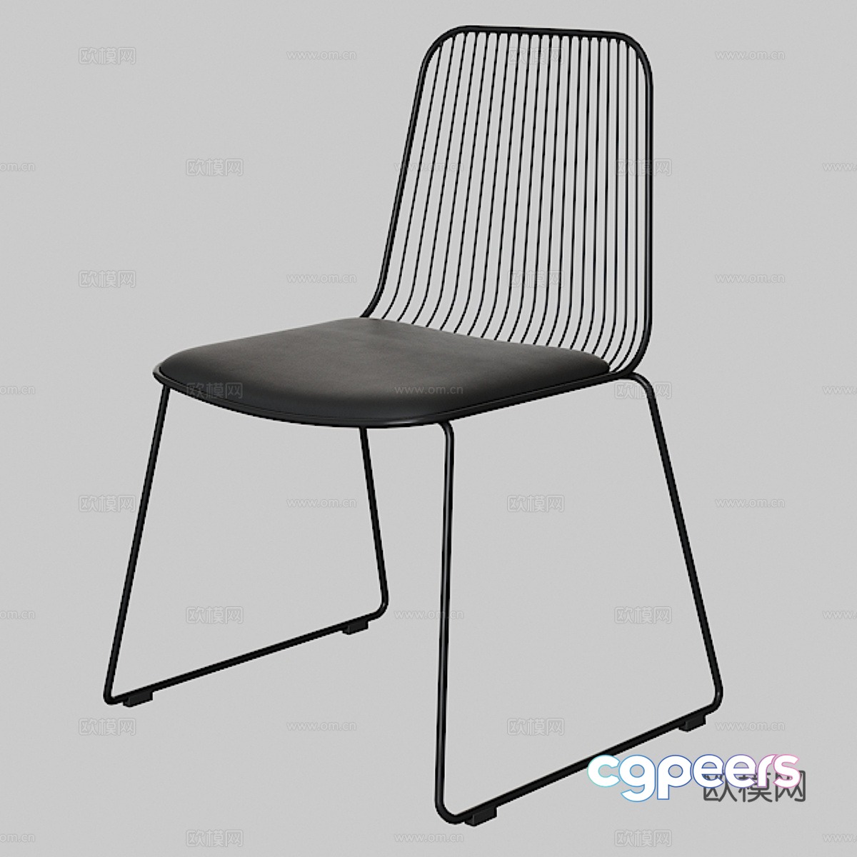 Modern iron single chair dining chair 3d model Modern iron single chair dining chair 3d model