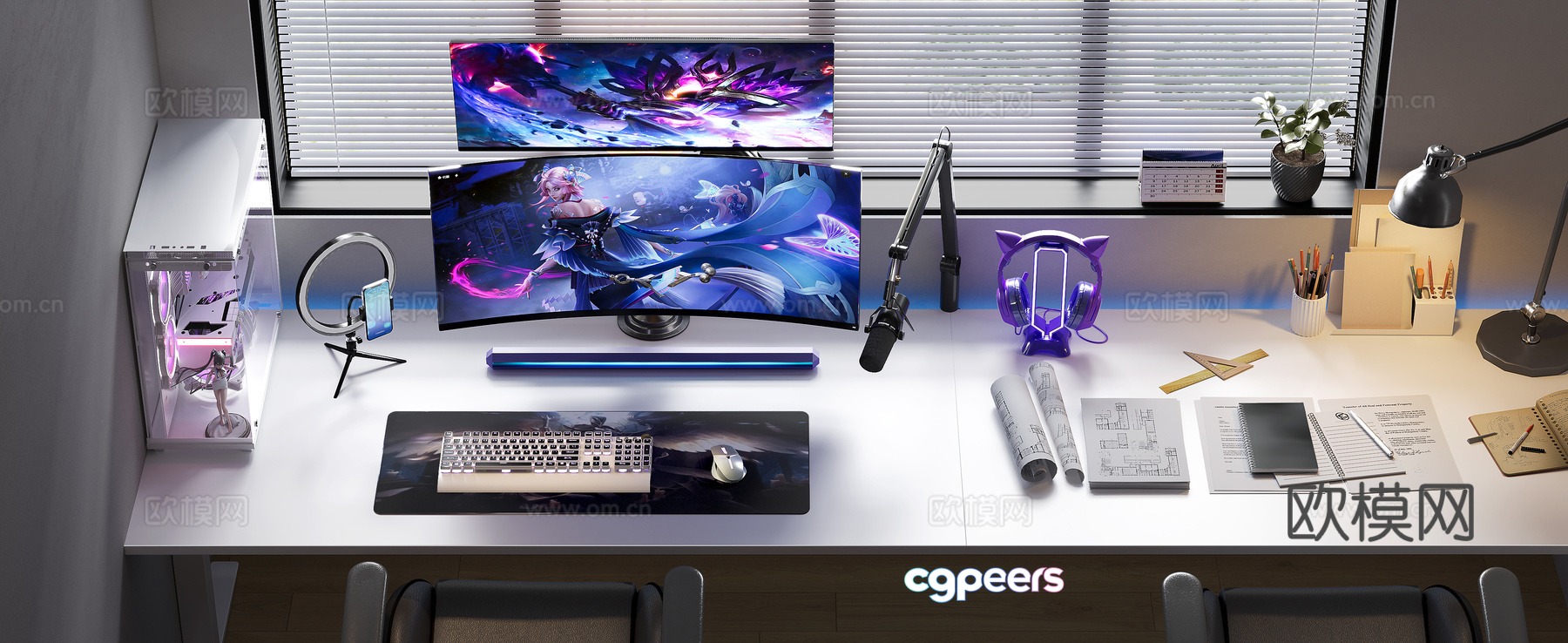 Modern e -sports computer keyboard 3D model Modern e -sports computer keyboard 3D model