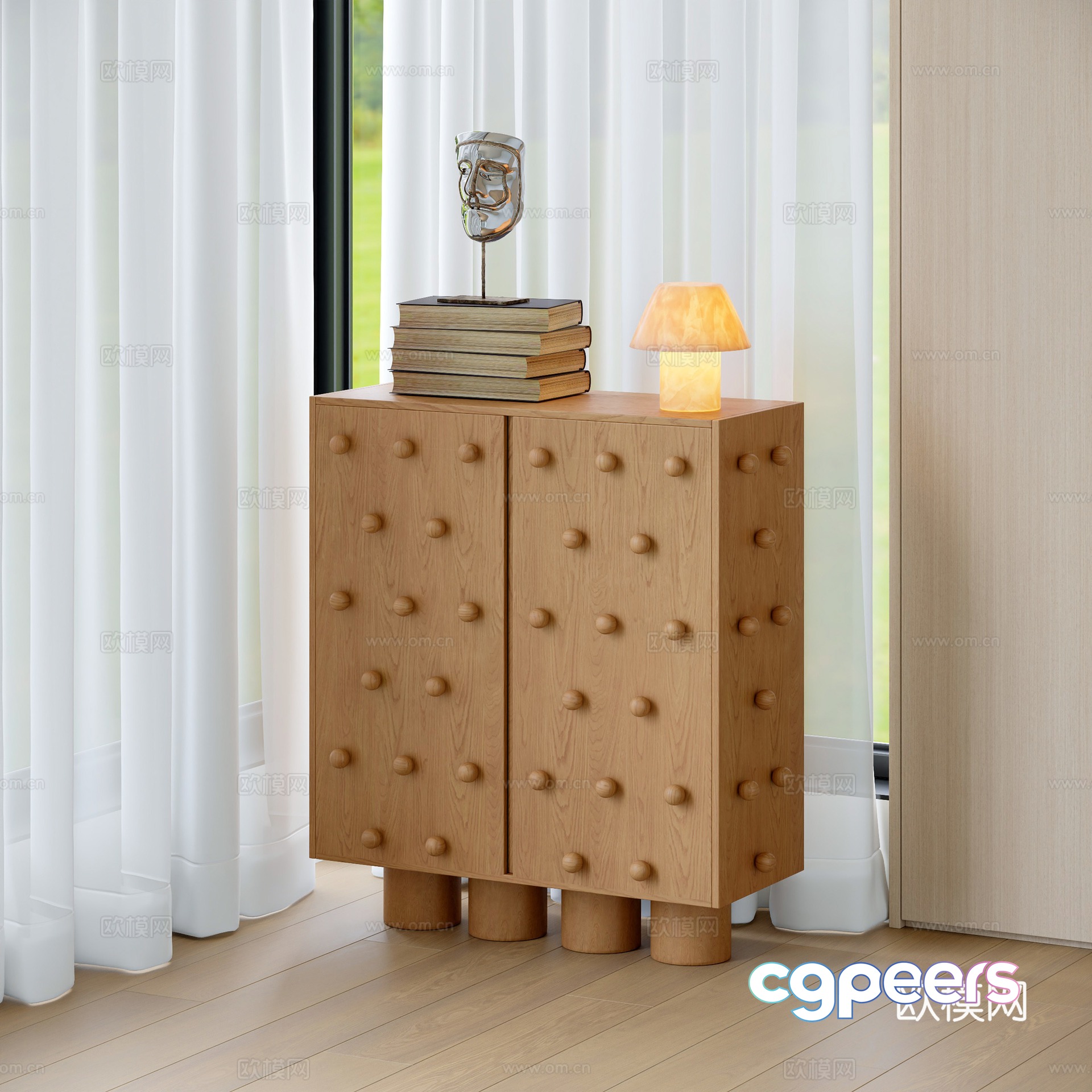 Log wind chest cabinet side cabinet 3d model Log wind chest cabinet side cabinet 3d model