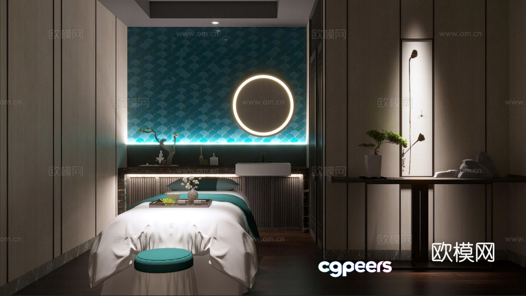 Modern foot massage shop SPA private room 3D model Modern foot massage shop SPA private room 3D model