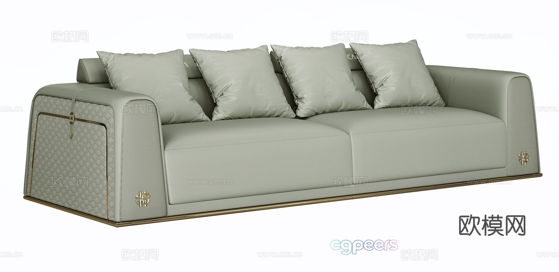 Light luxury multi-person sofa 3D model Light luxury multi-person sofa 3D model