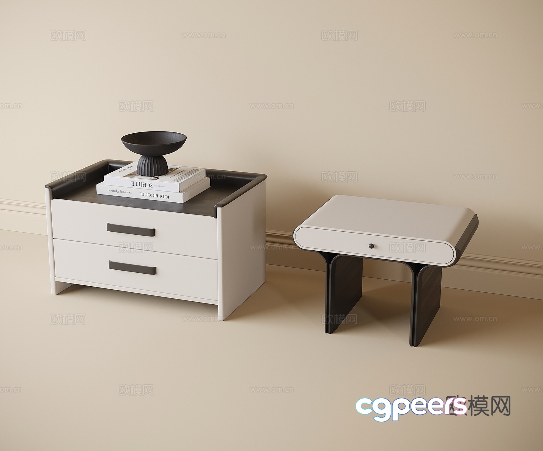 Modern bedside table 3d model Modern bedside table 3d model