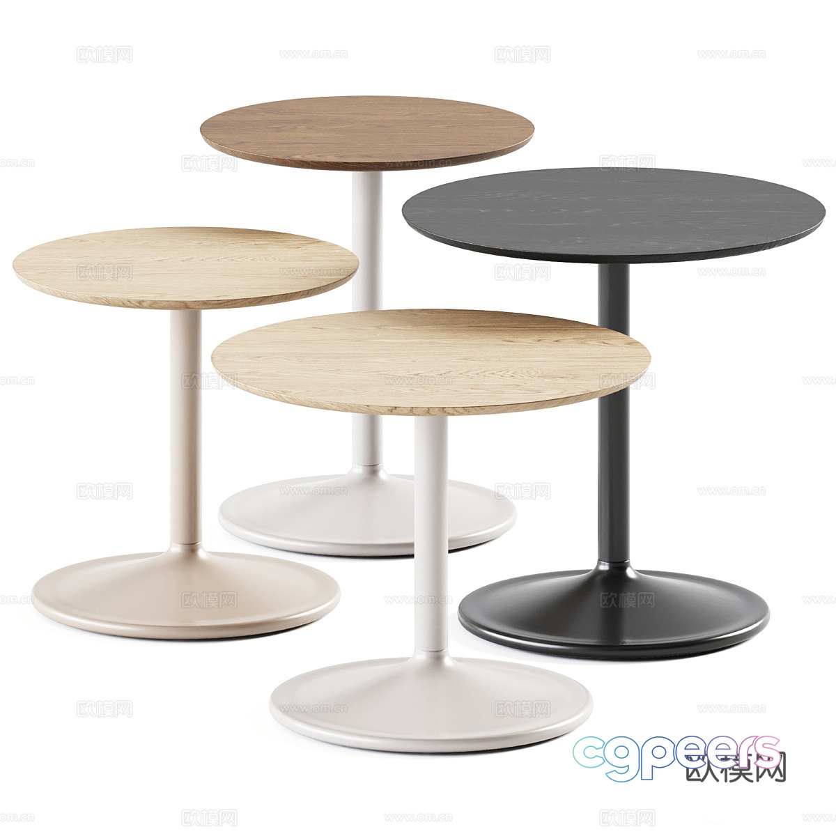Modern round table side table angle table 3D model Modern round table side table angle table 3D model