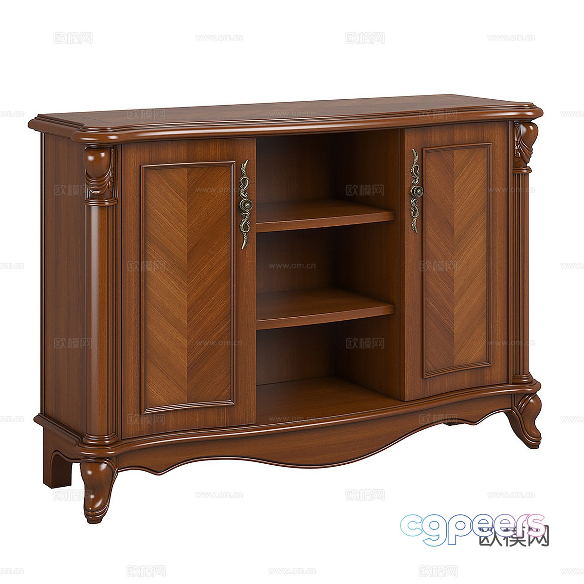 American sideboard finished cabinet 3D model American sideboard finished cabinet 3D model