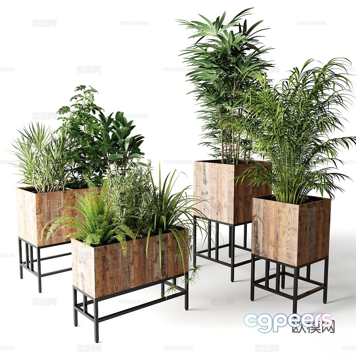 Green plant pot flower pot flower box 3d model Green plant pot flower pot flower box 3d model