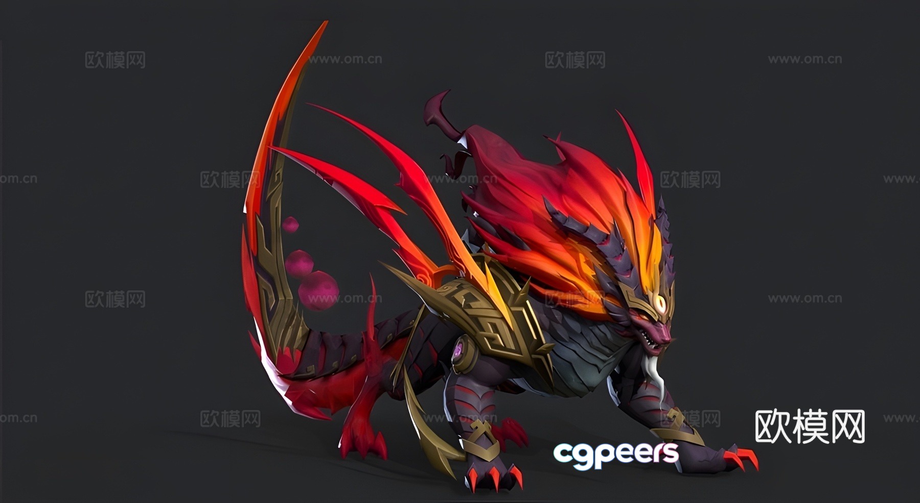 Wolf mount anime character 3D model Wolf mount anime character 3D model