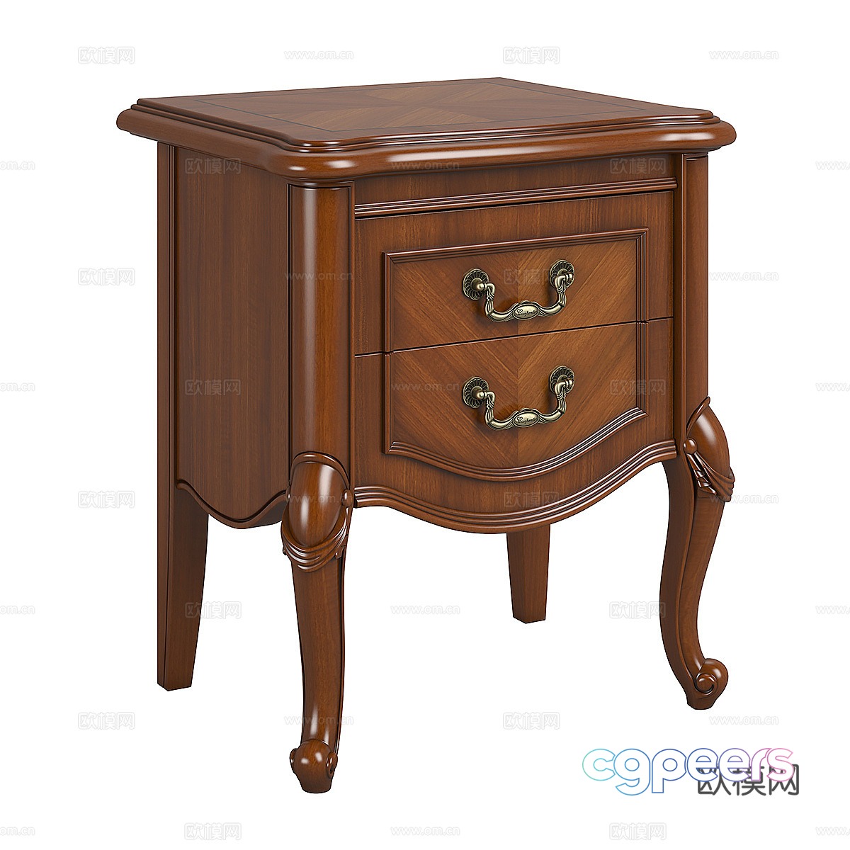 American solid wood edge table 3D model American solid wood edge table 3D model
