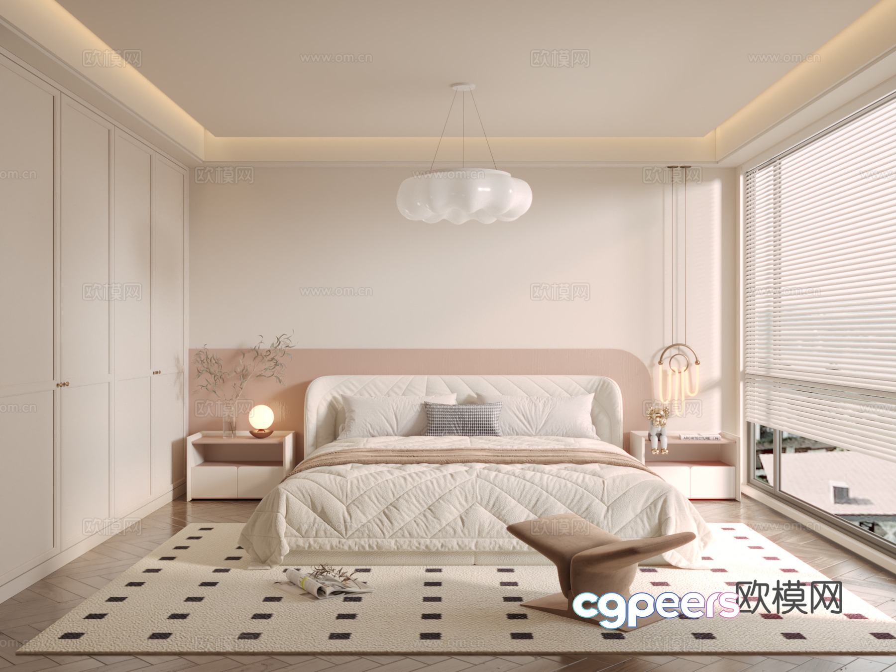 Creamy Bedroom Master Bedroom 3D Model Creamy Bedroom Master Bedroom 3D Model