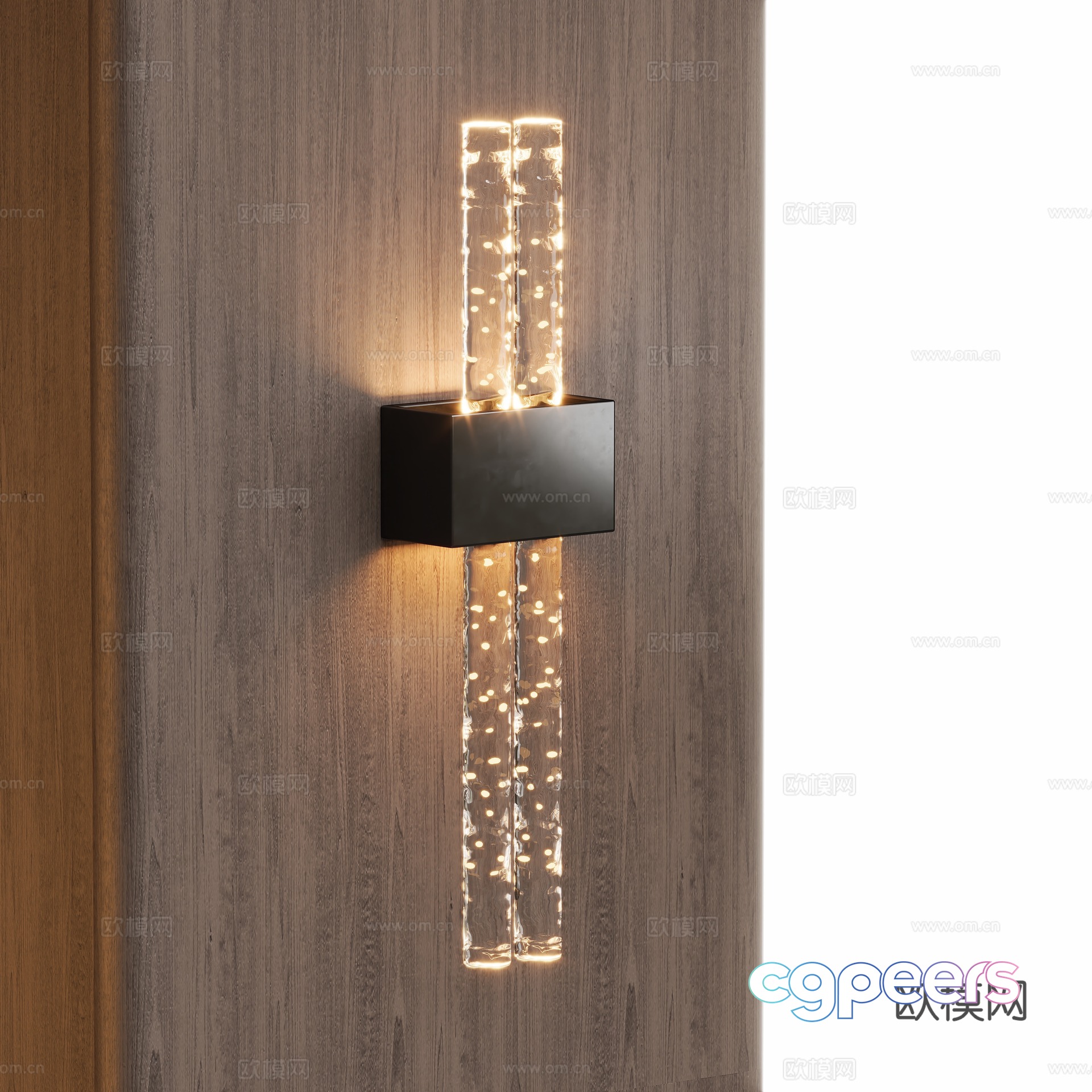 Modern crystal column wall light 3d model Modern crystal column wall light 3d model