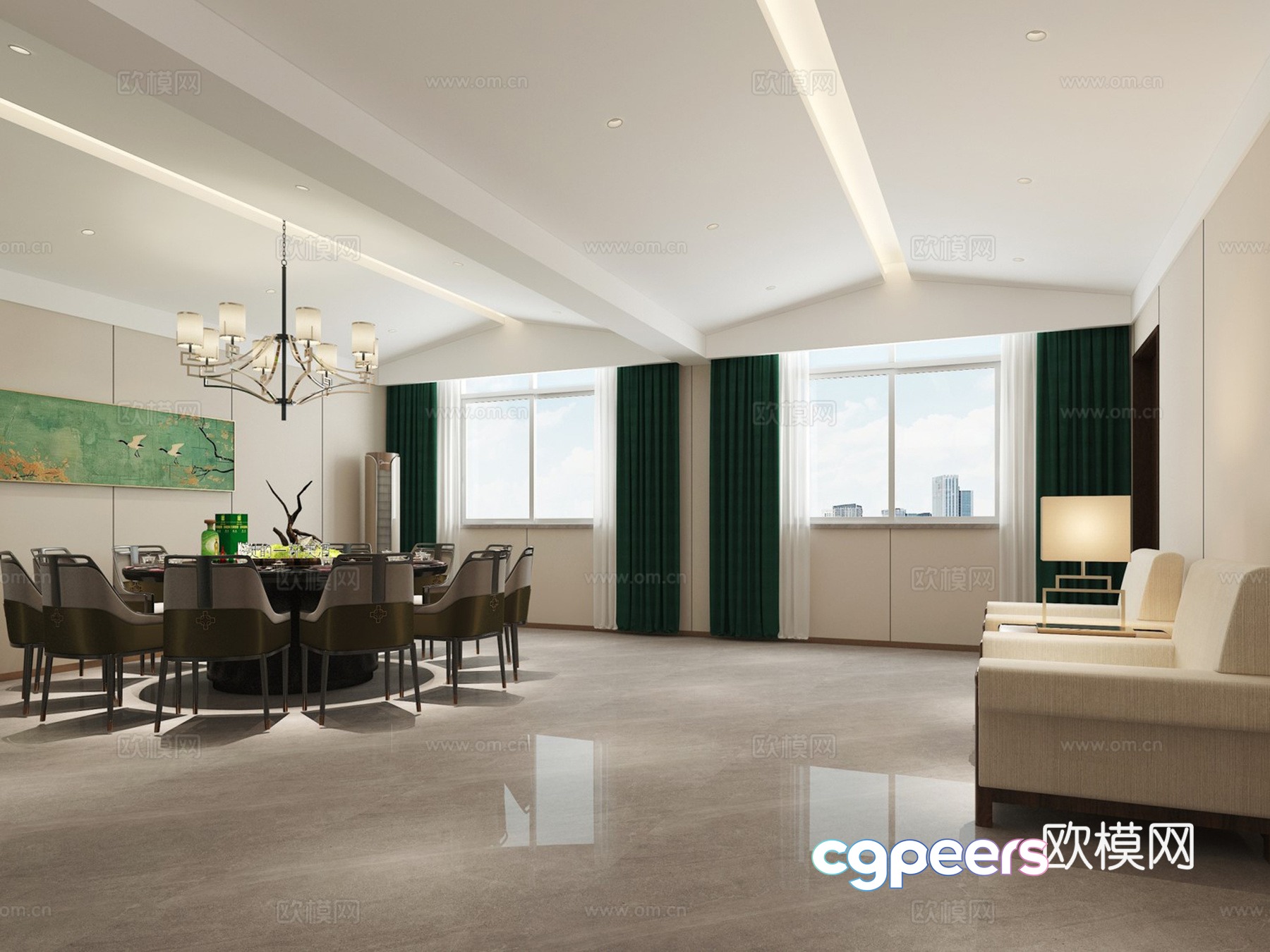 Modern dining room private room 3d model Modern dining room private room 3d model