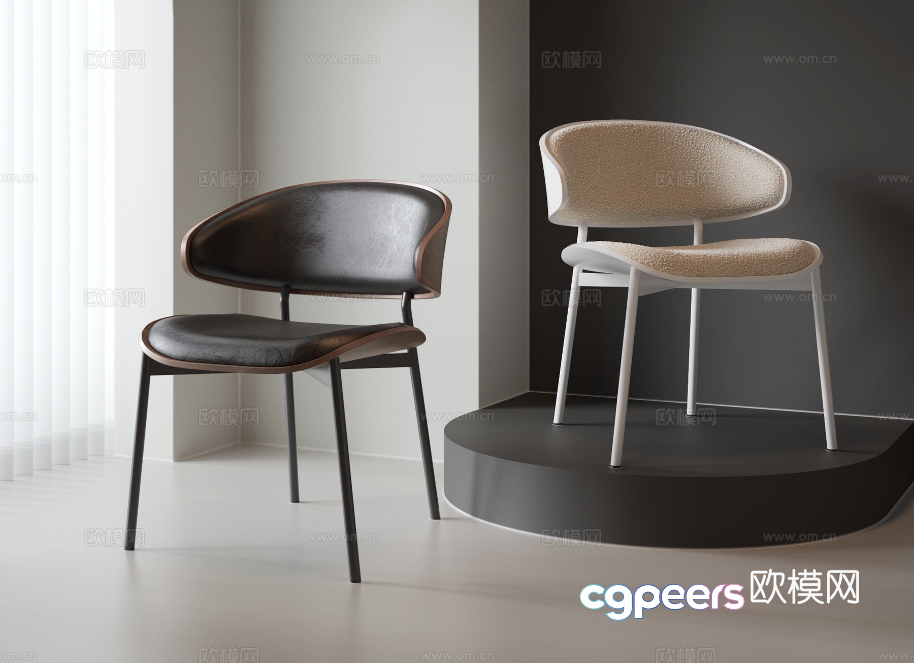 Bergen Middle -style Single Chair 3D model Bergen Middle -style Single Chair 3D model