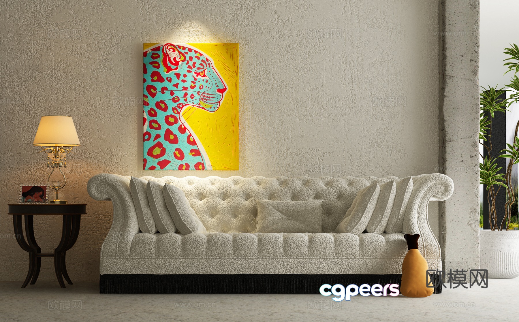 French double sofa fabric sofa 3d model French double sofa fabric sofa 3d model