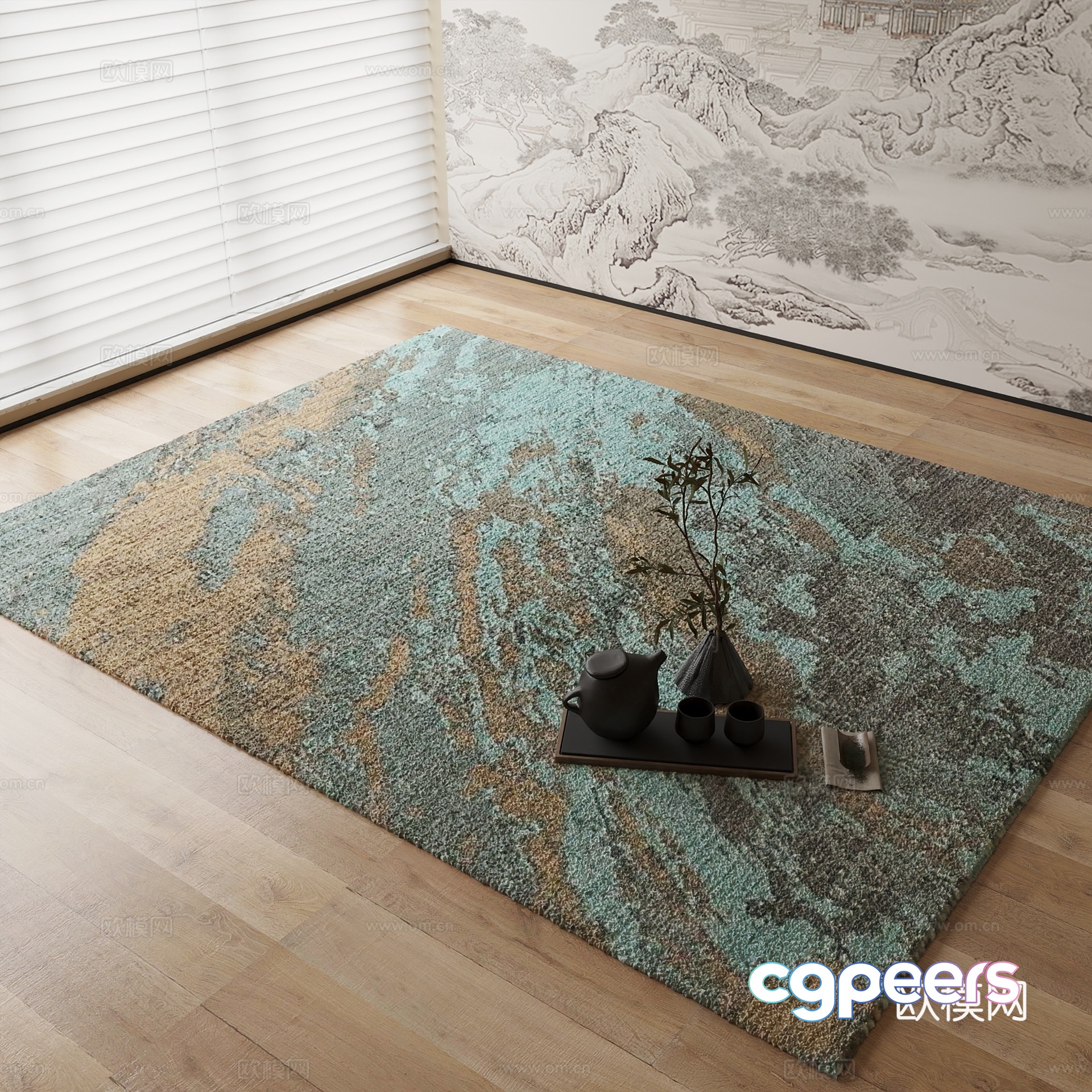 New Chinese carpet 3D model New Chinese carpet 3D model