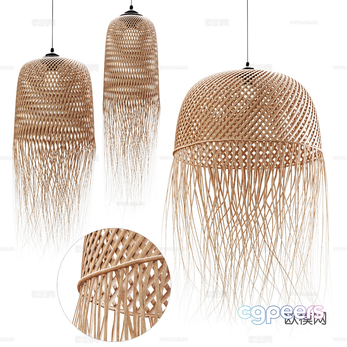 New Chinese -style woven chandelier 3D model New Chinese -style woven chandelier 3D model