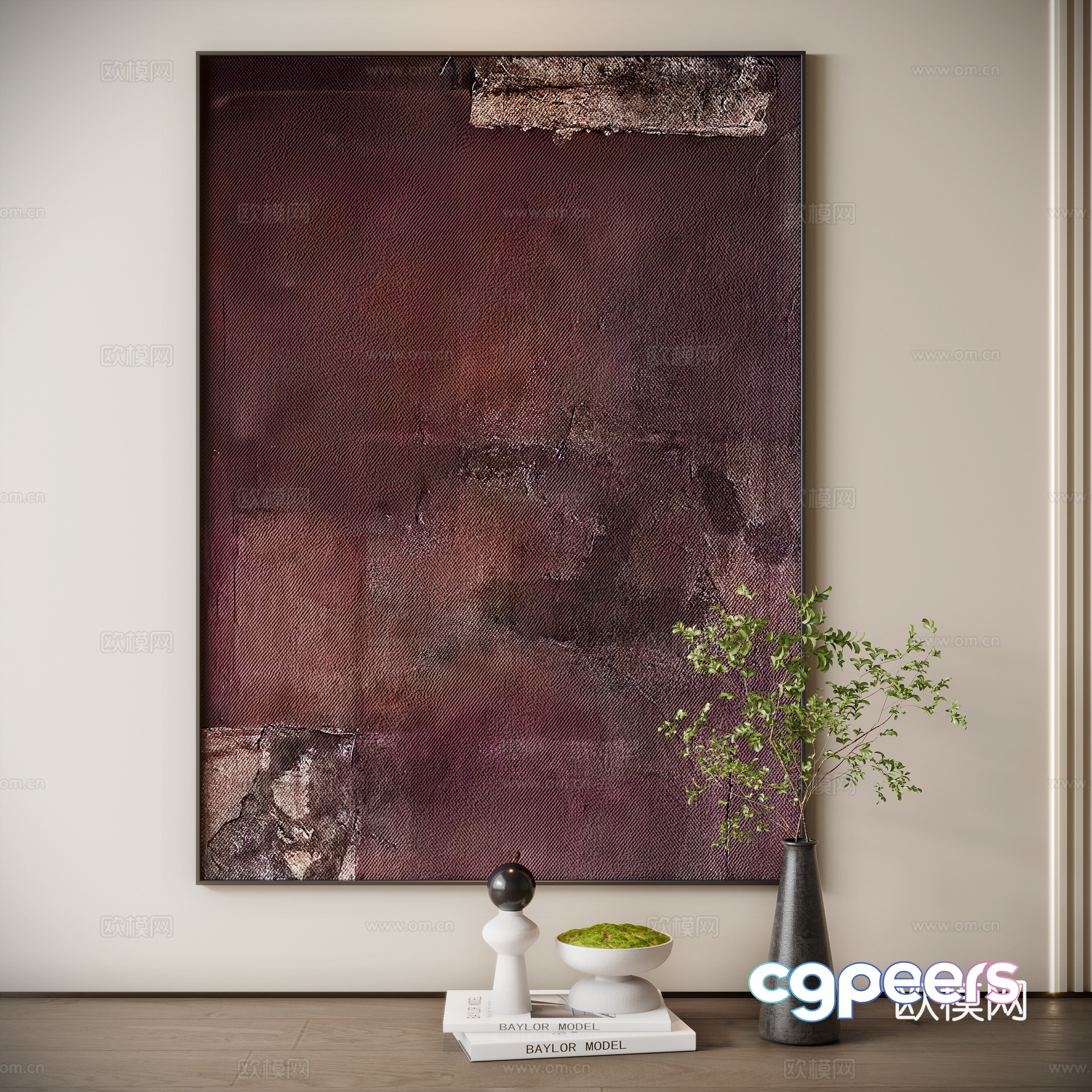 Middle-aged abstract hanging paintings decorative paintings 3d model Middle-aged abstract hanging paintings decorative paintings 3d model