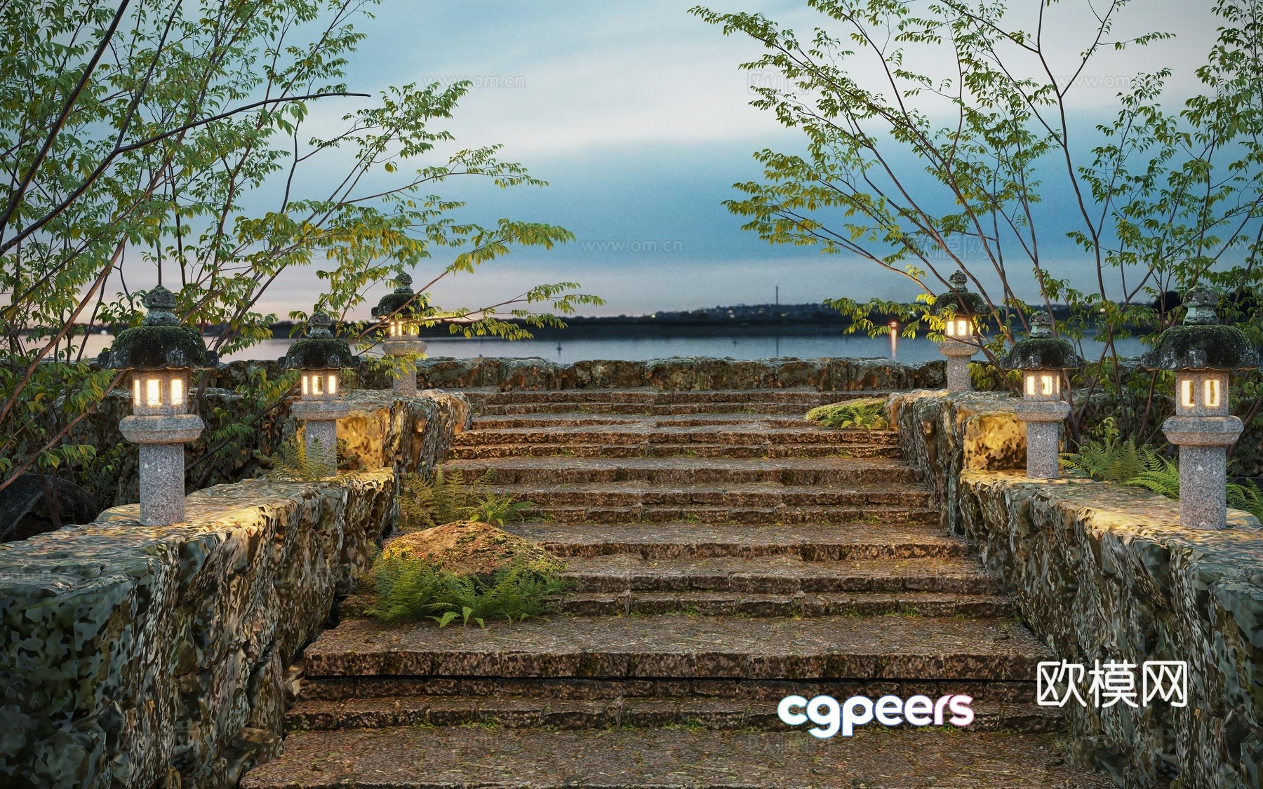 Chinese trails do old -step roads 3D model Chinese trails do old -step roads 3D model