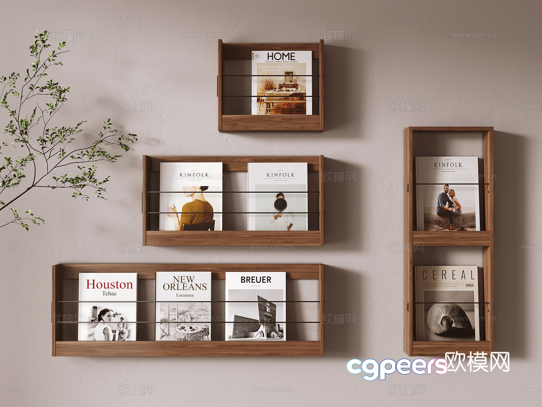 solid wood wall storage rack magazine rack 3d model solid wood wall storage rack magazine rack 3d model