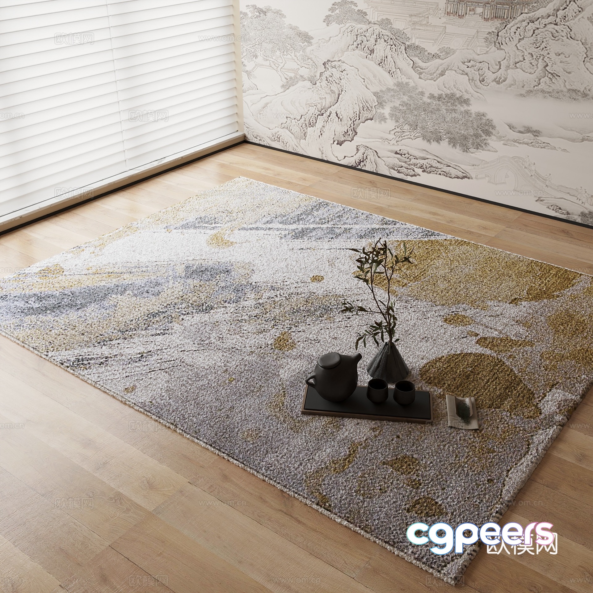 New Chinese carpet 3D model New Chinese carpet 3D model