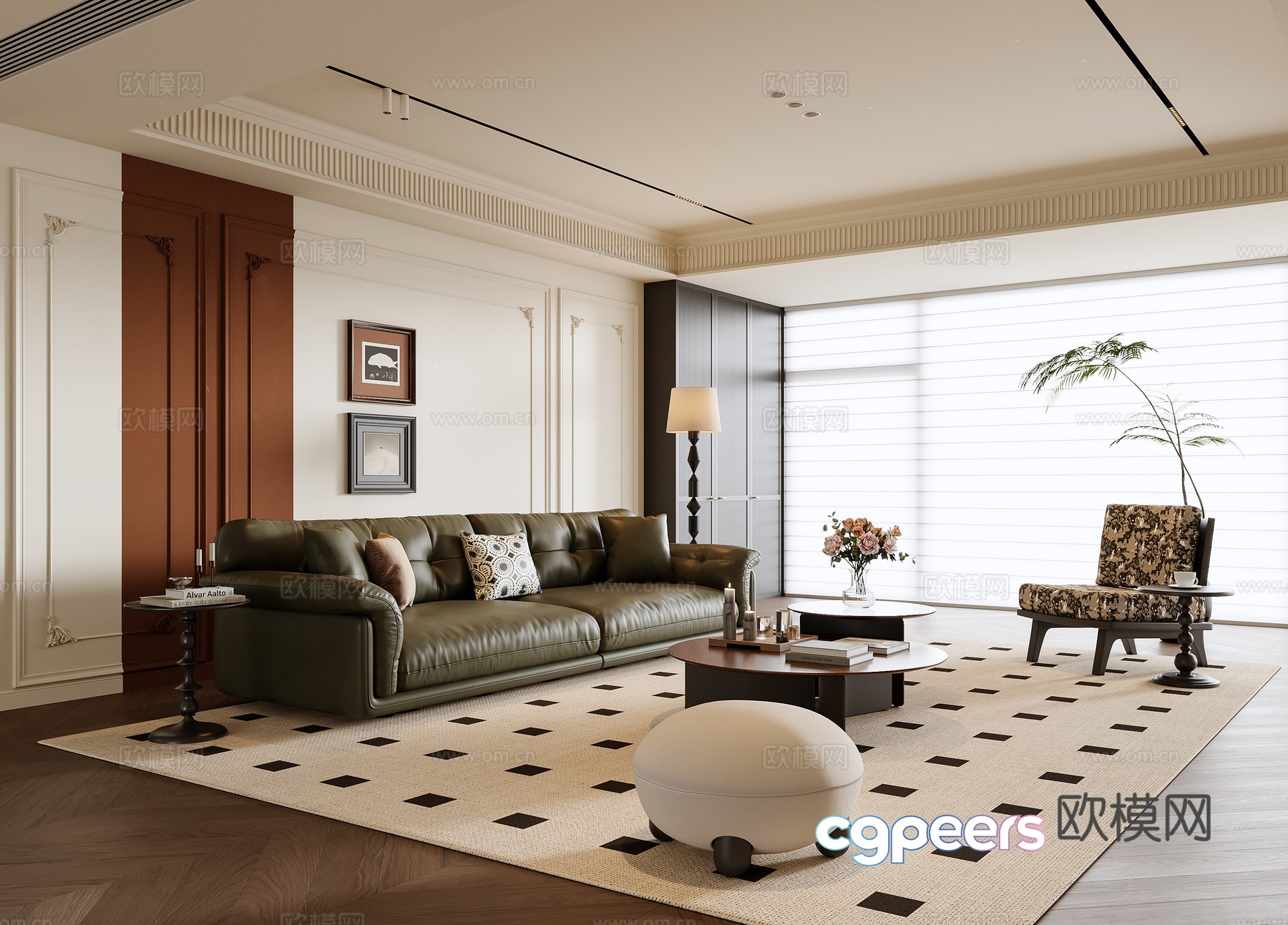 French retro living room 3d model French retro living room 3d model