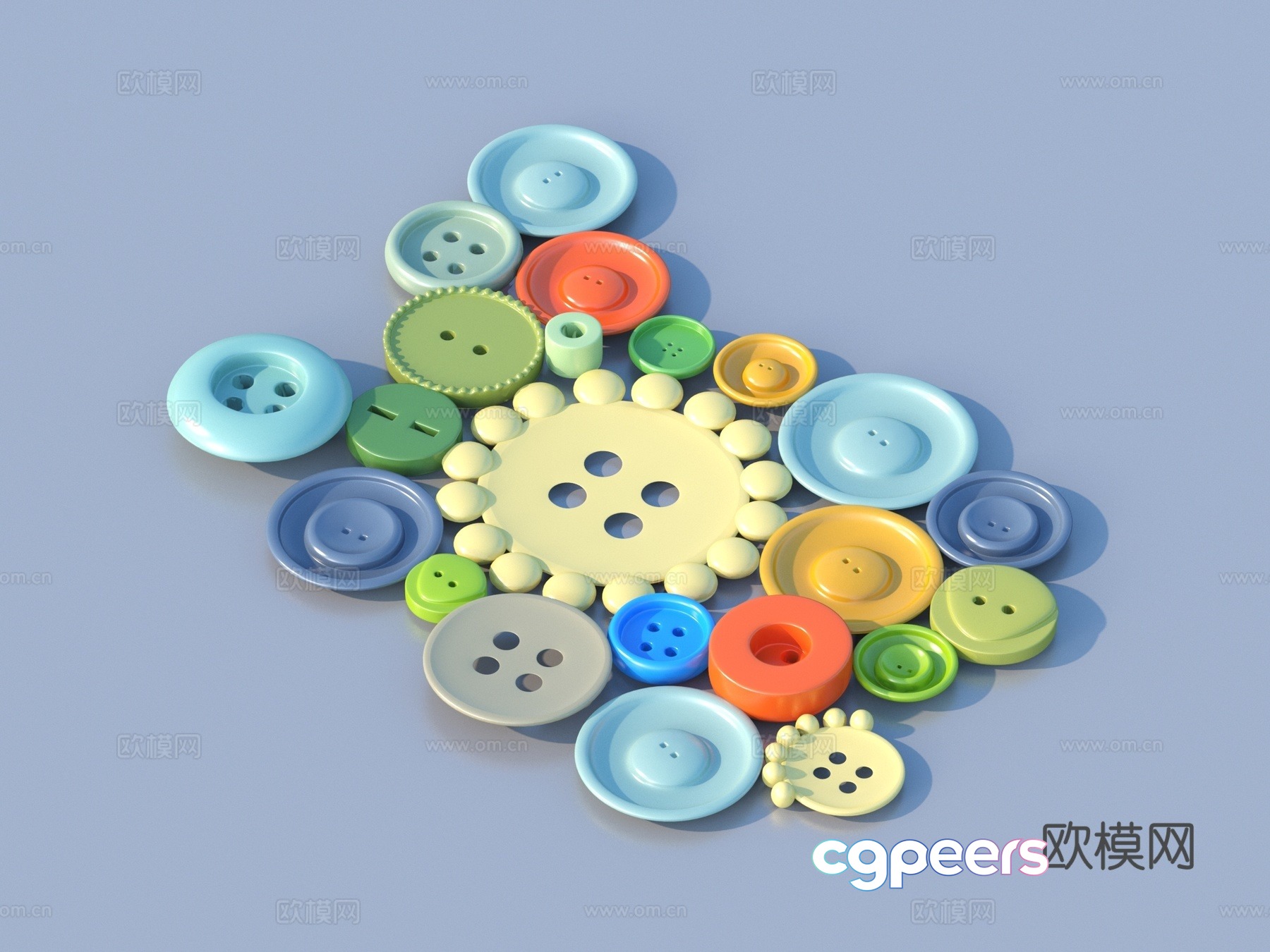 Buttons Sketch Ornaments 3D Model Buttons Sketch Ornaments 3D Model