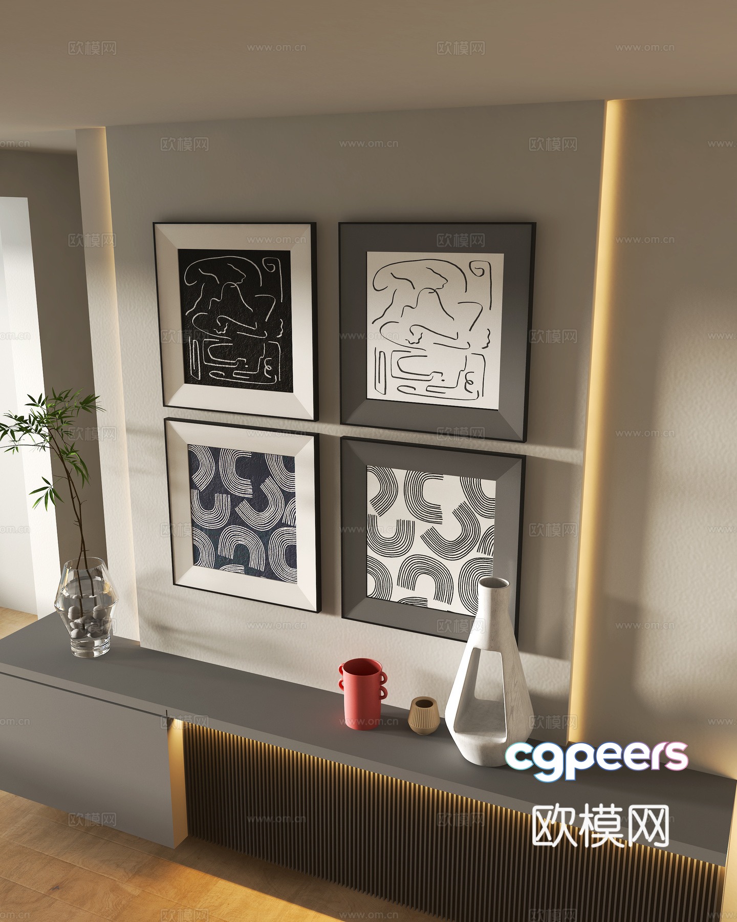 Modern decorative hanging paintings Decorative ornaments 3D model Modern decorative hanging paintings Decorative ornaments 3D model