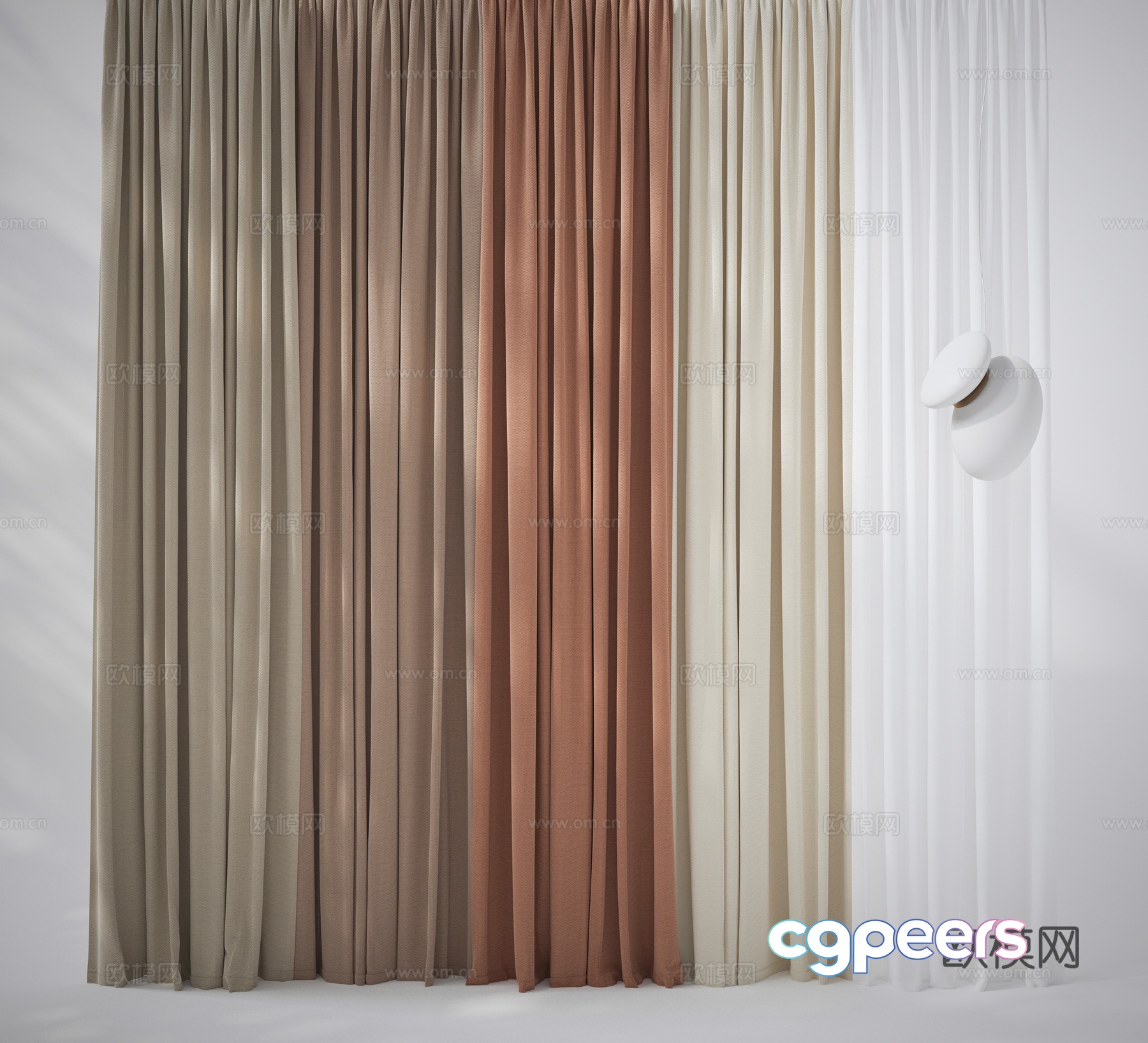 Curtains Gauze Curtains Venetian blinds 3D Model Curtains Gauze Curtains Venetian blinds 3D Model
