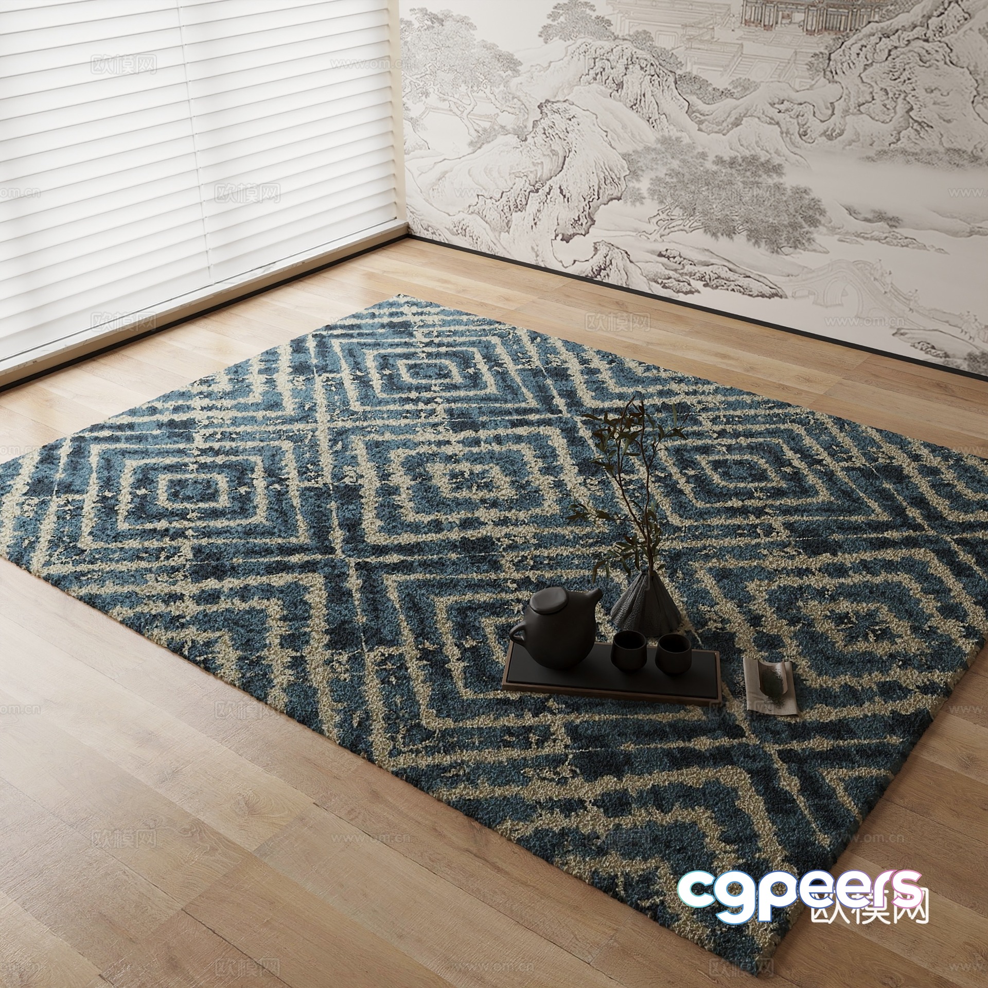 New Chinese carpet 3D model New Chinese carpet 3D model