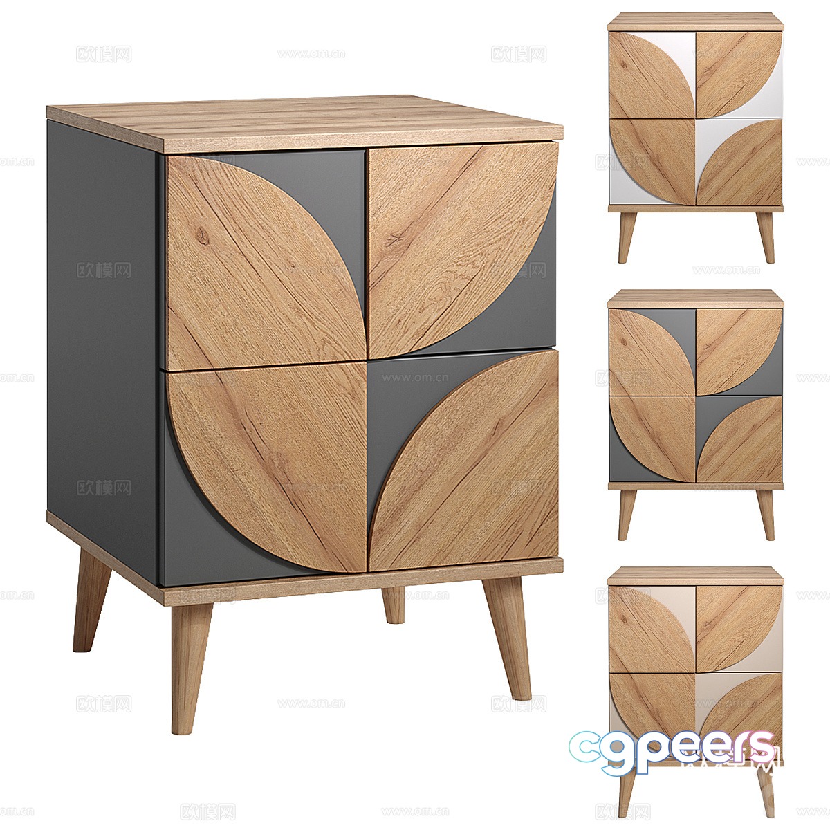 Modern Nordic bedside table 3D model Modern Nordic bedside table 3D model