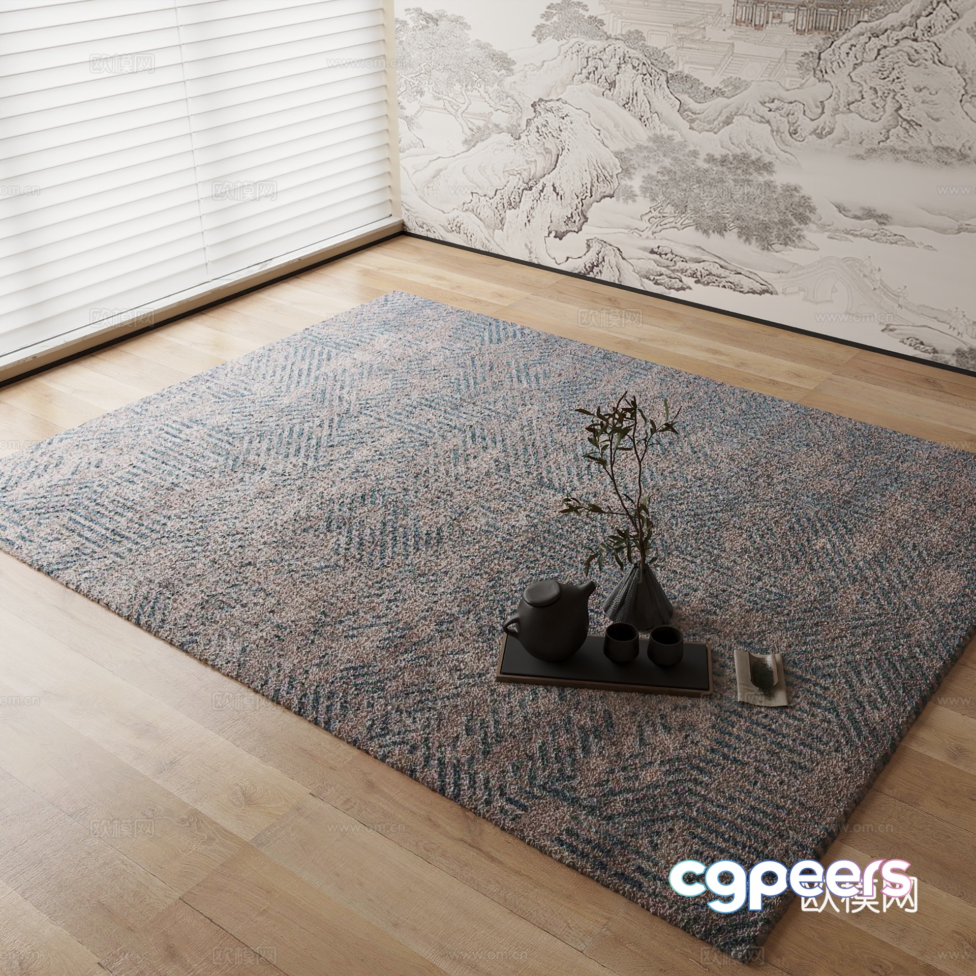 New Chinese carpet 3D model New Chinese carpet 3D model
