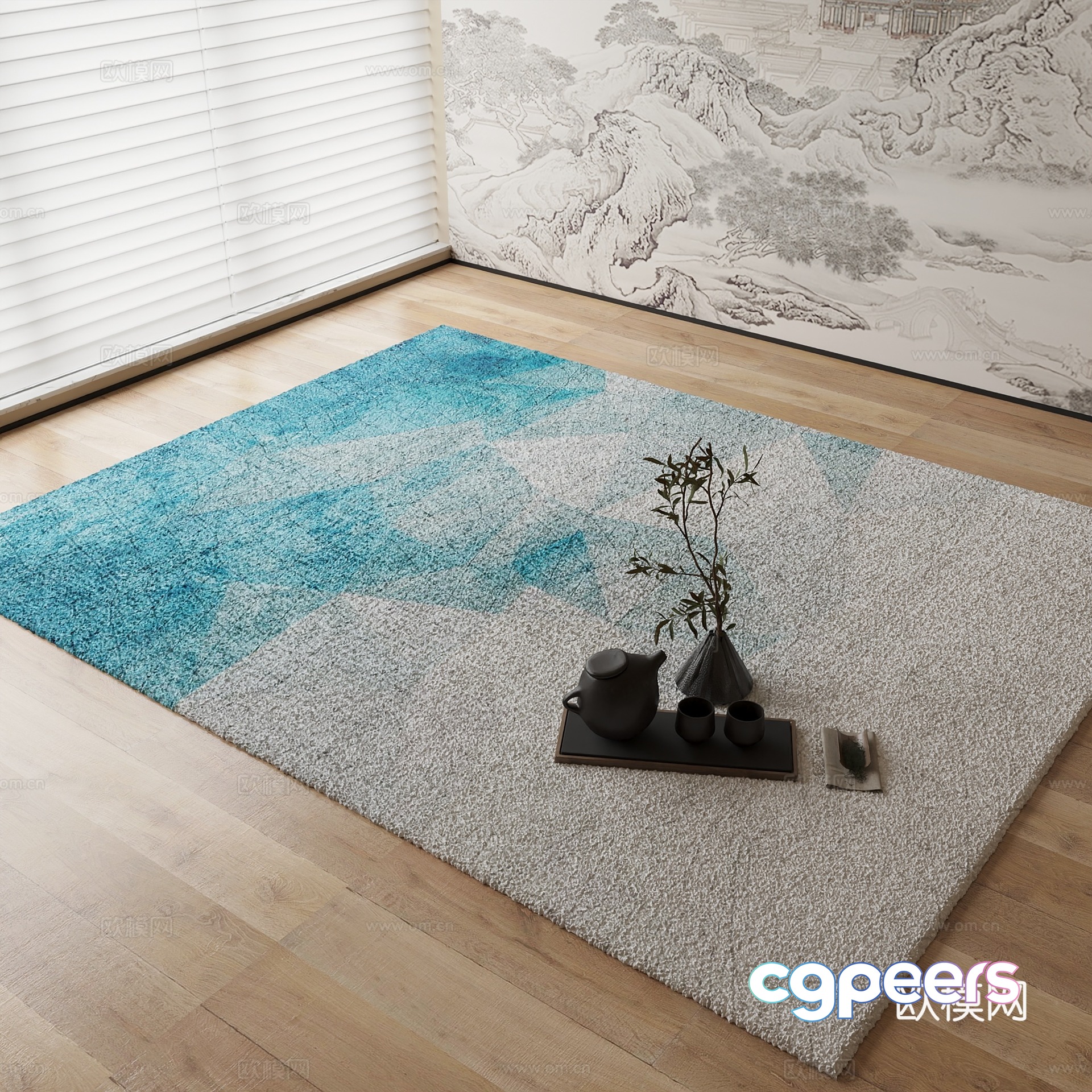 New Chinese carpet 3D model New Chinese carpet 3D model